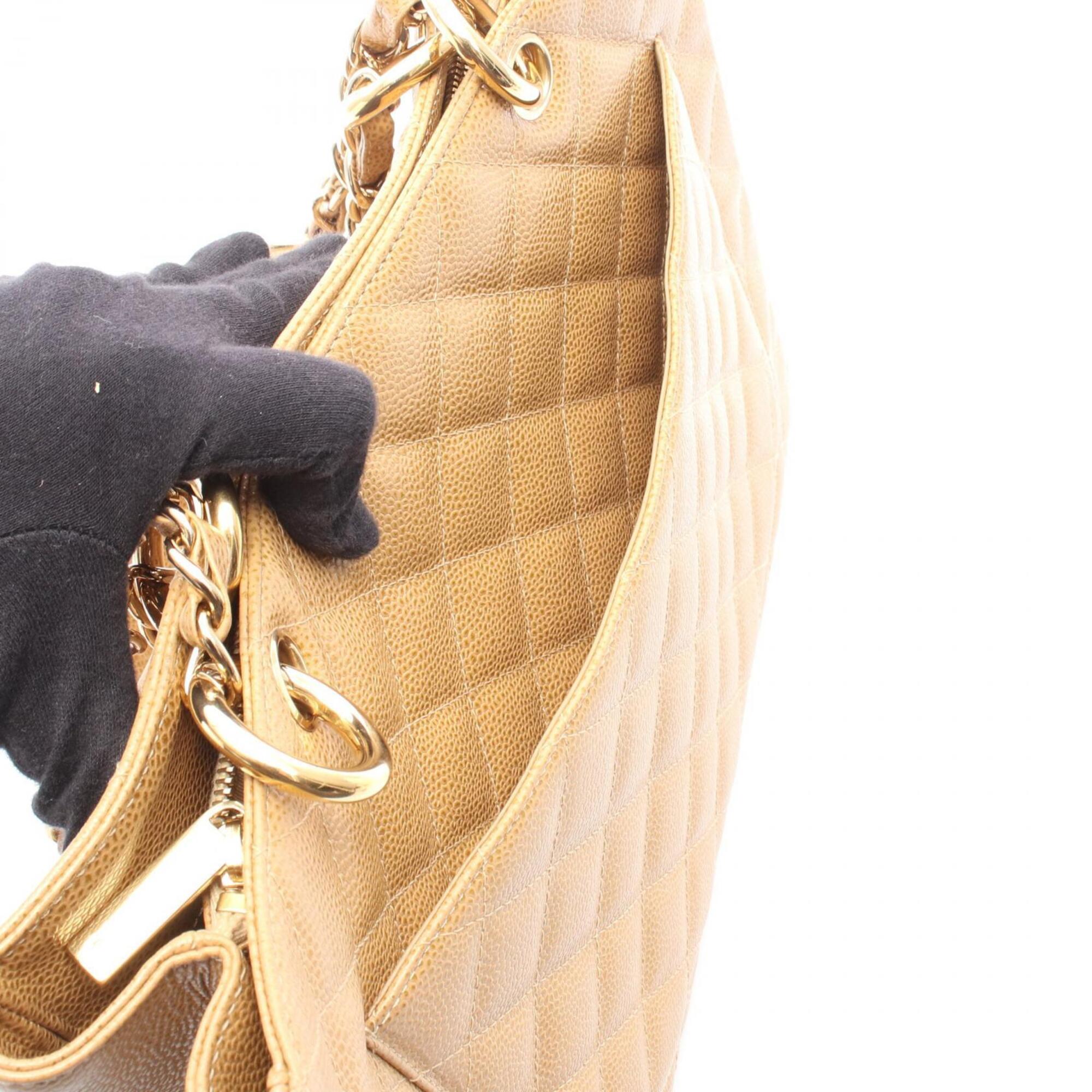 Chanel Brown Grained Calfskin Handbag Tote Bag (Pre-Owned)