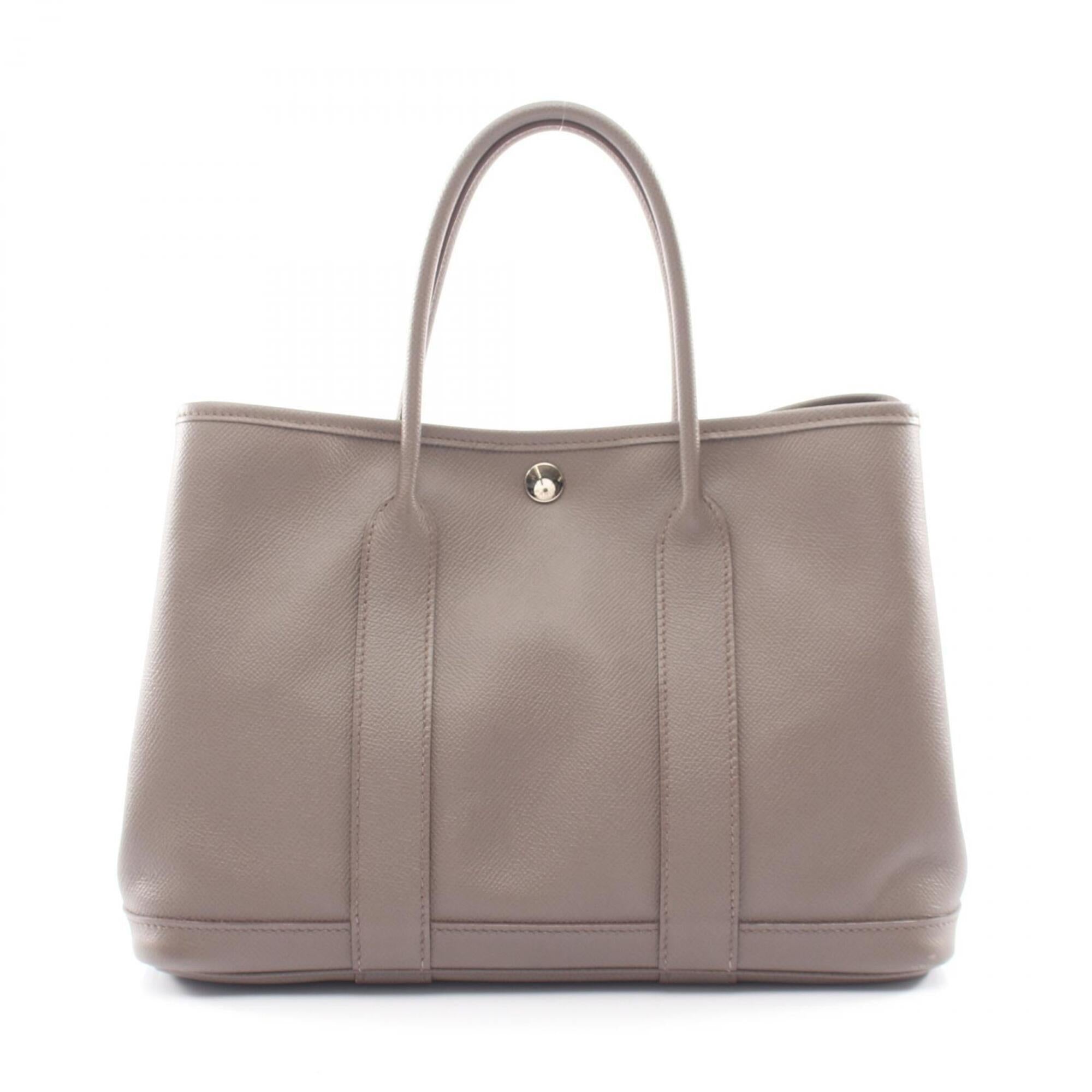 Hermes Garden Beige Epsom Leather Handbag Tote Bag (Pre-Owned)