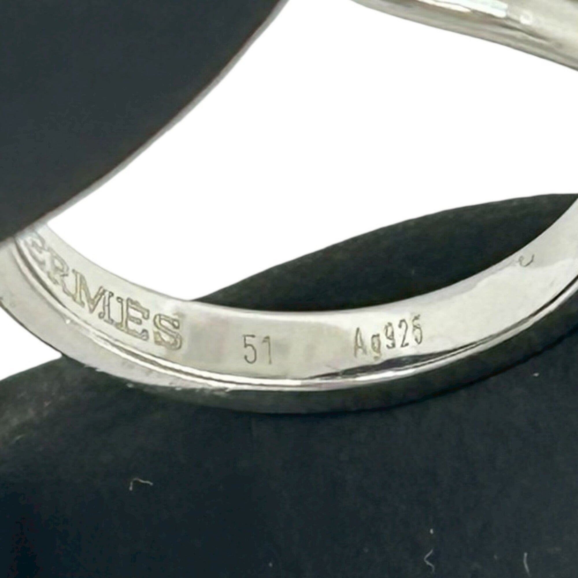 Hermes Silver Silver 925 Band Ring (Pre-Owned)