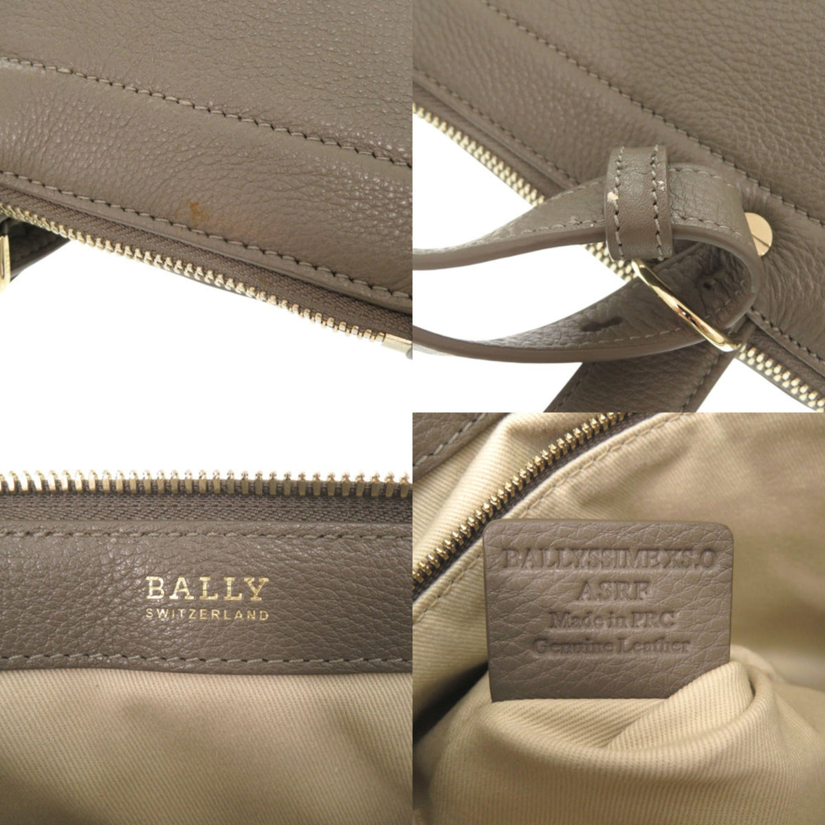 Bally Grayish Leather Tote Bag (Pre-Owned)