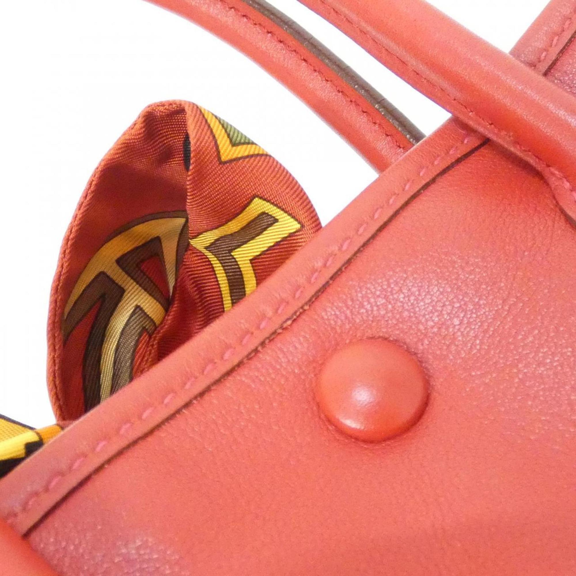 Hermes Silver Swift Leather Silk Handbag (Pre-Owned)