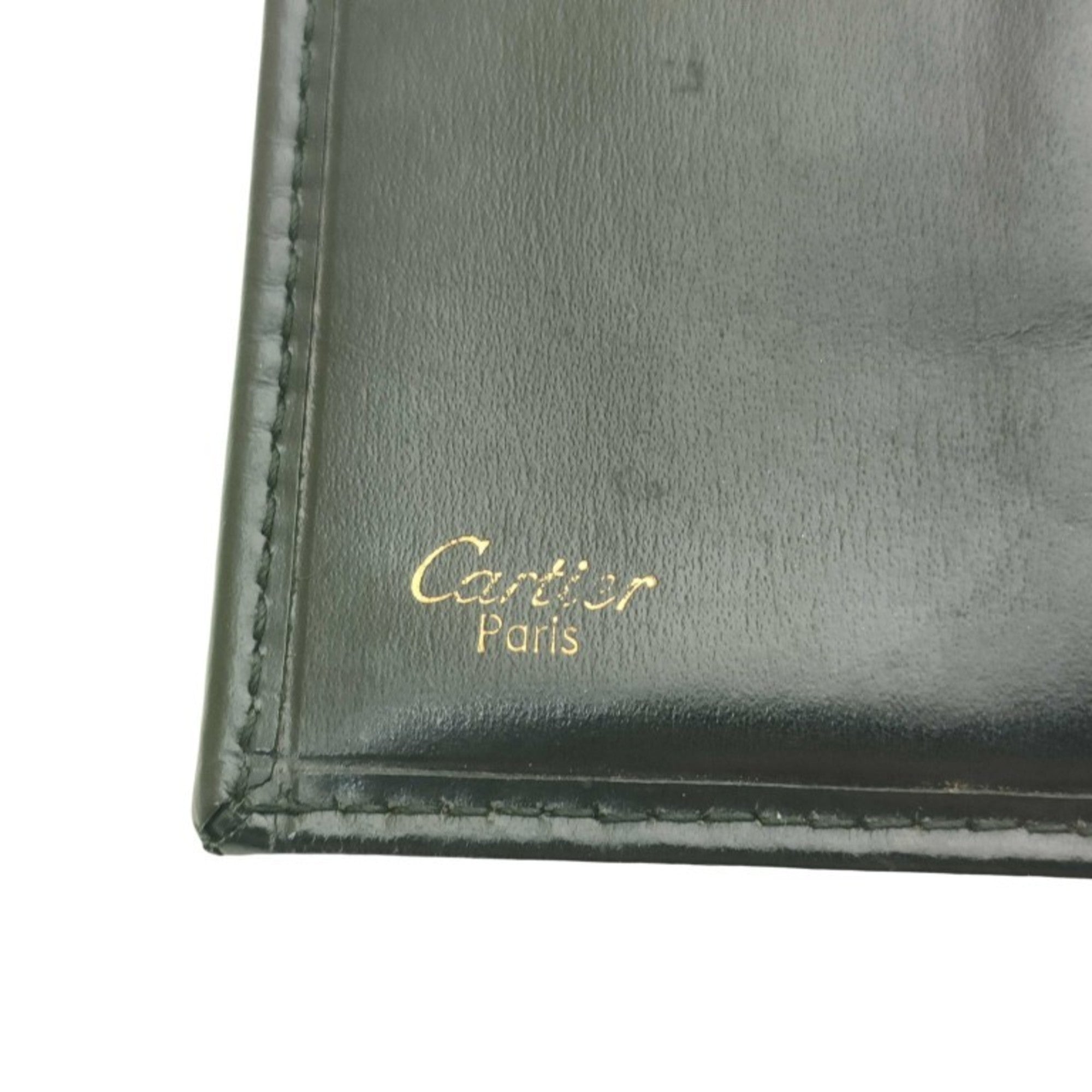 Cartier Black Leather Wallet (Tri-Fold) (Pre-Owned)