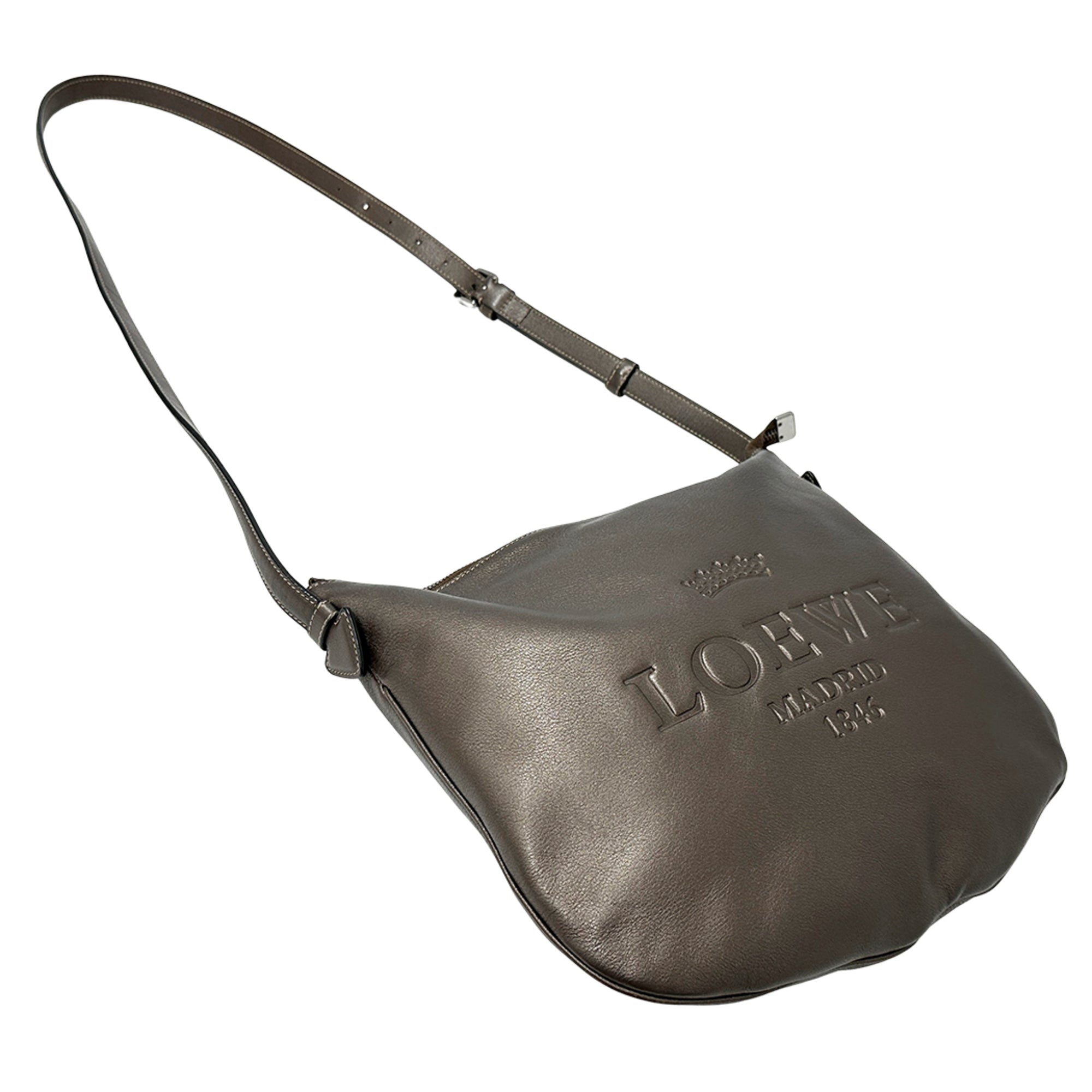 Loewe Brown Metallic Leather Handbag Shoulder Bag (Pre-Owned)