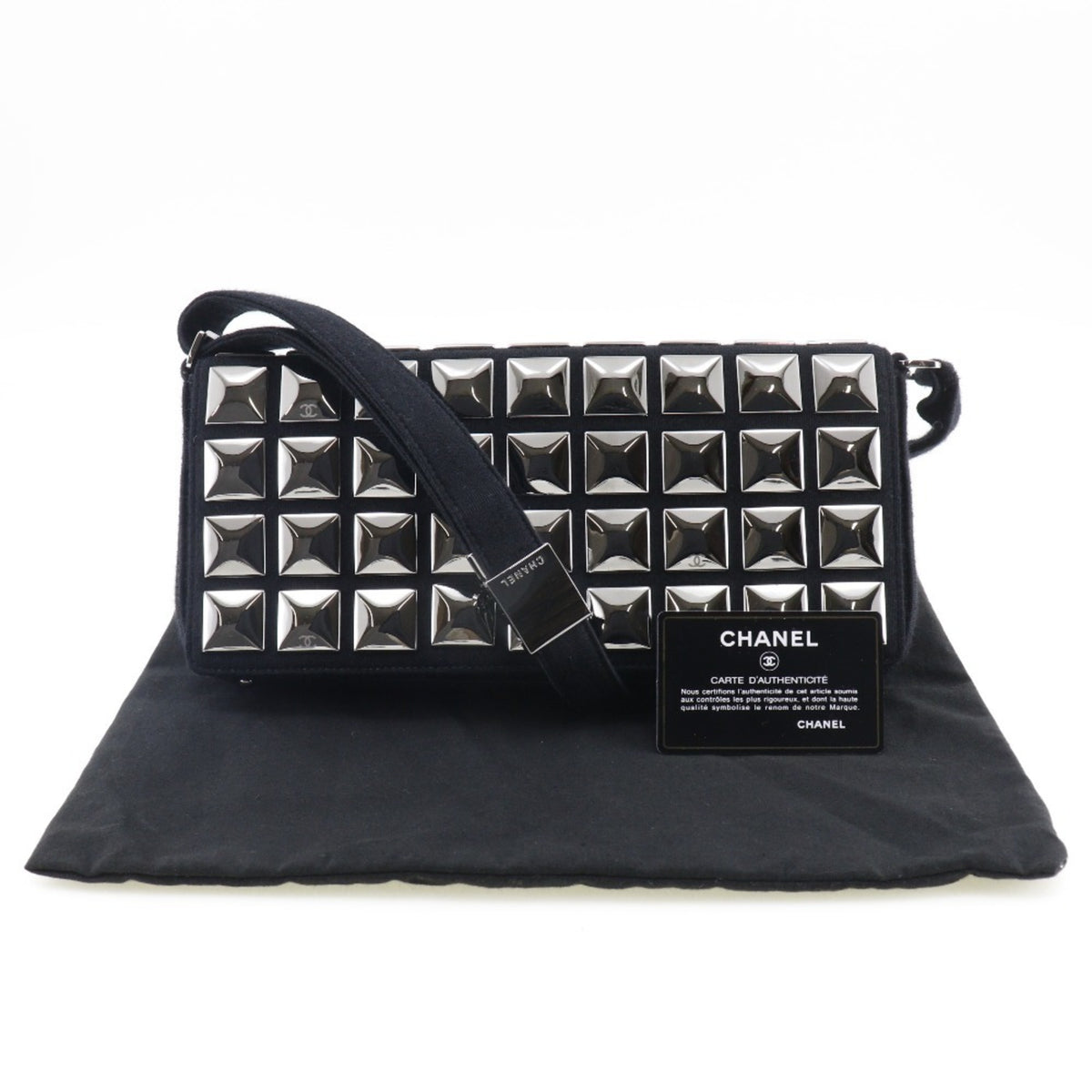 Chanel Black Cotton Shoulder Bag (Pre-Owned)
