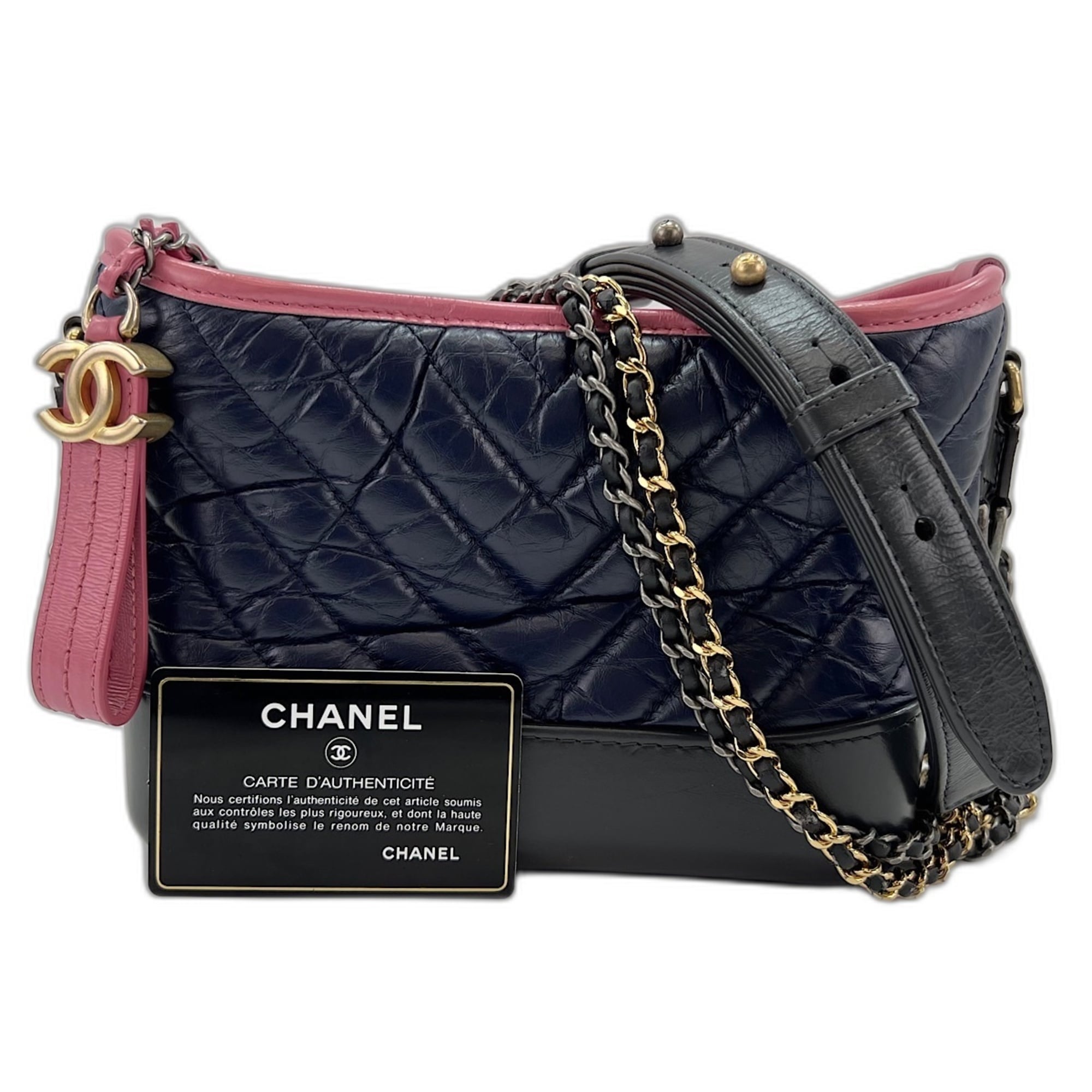 Chanel Navy Leather Shoulder Bag (Pre-Owned)