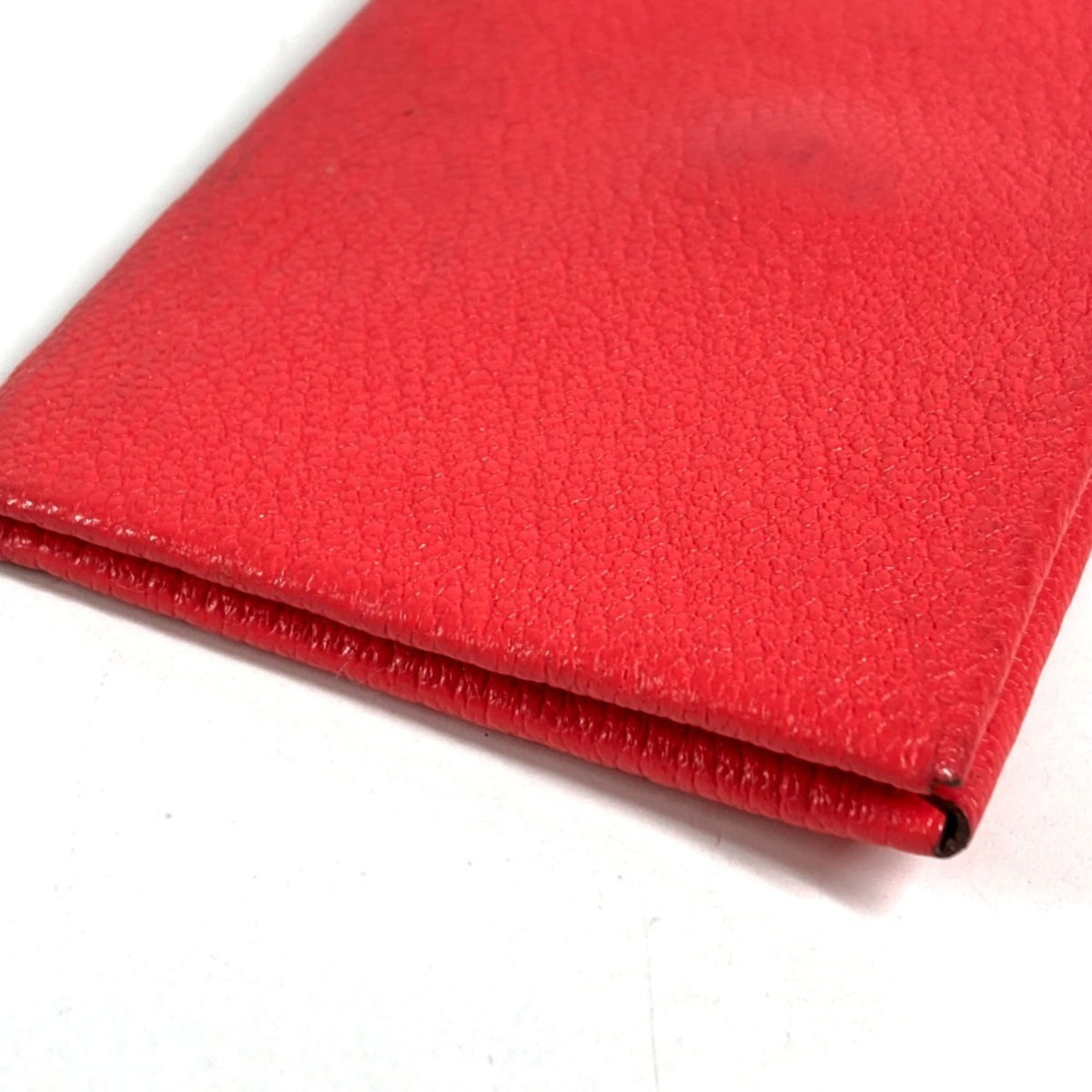 Hermes Beige Red Color Chevre Leather Coin Purse/Coin Case (Pre-Owned)