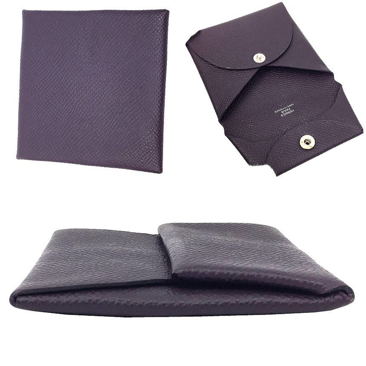 Hermes Purple Raisin Epsom Leather Coin Purse/Coin Case (Pre-Owned)
