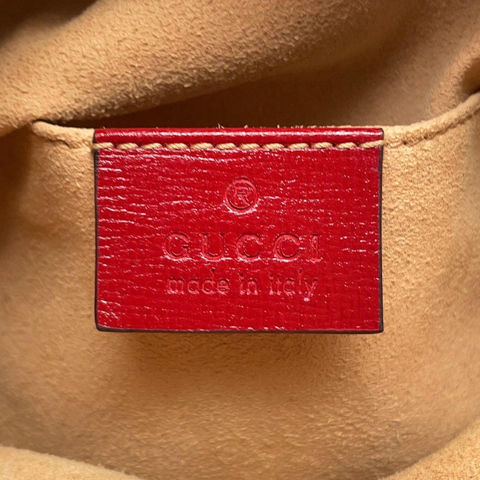 Gucci Horsebit Red Color Leather Handbag Shoulder Bag (Pre-Owned)