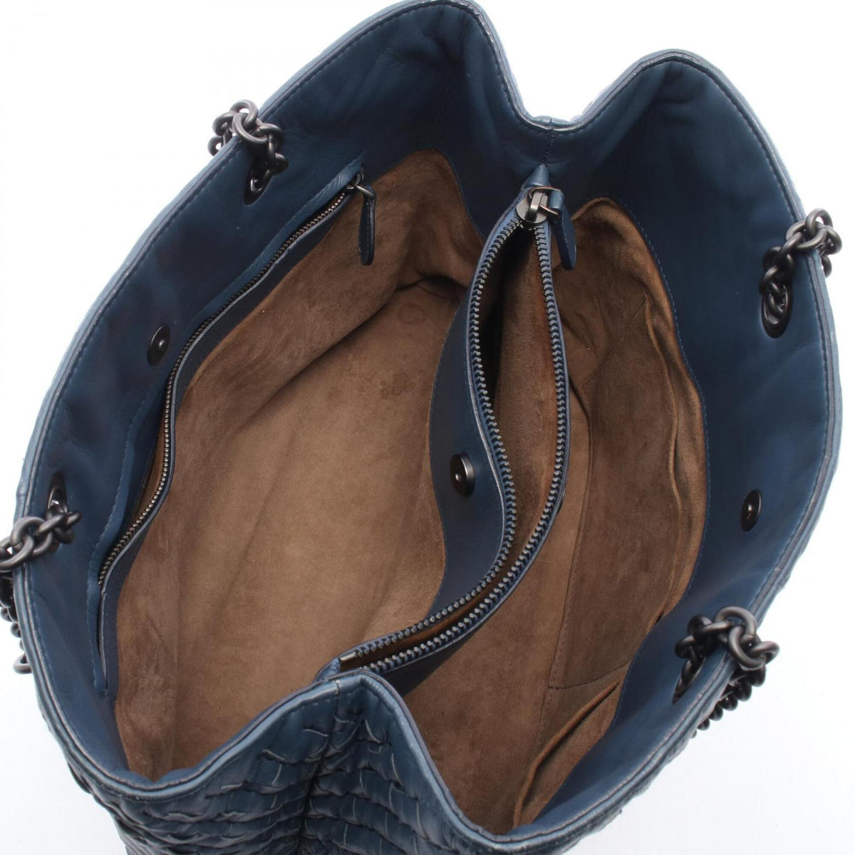 Bottega Veneta Navy Leather Handbag Shoulder Bag (Pre-Owned)