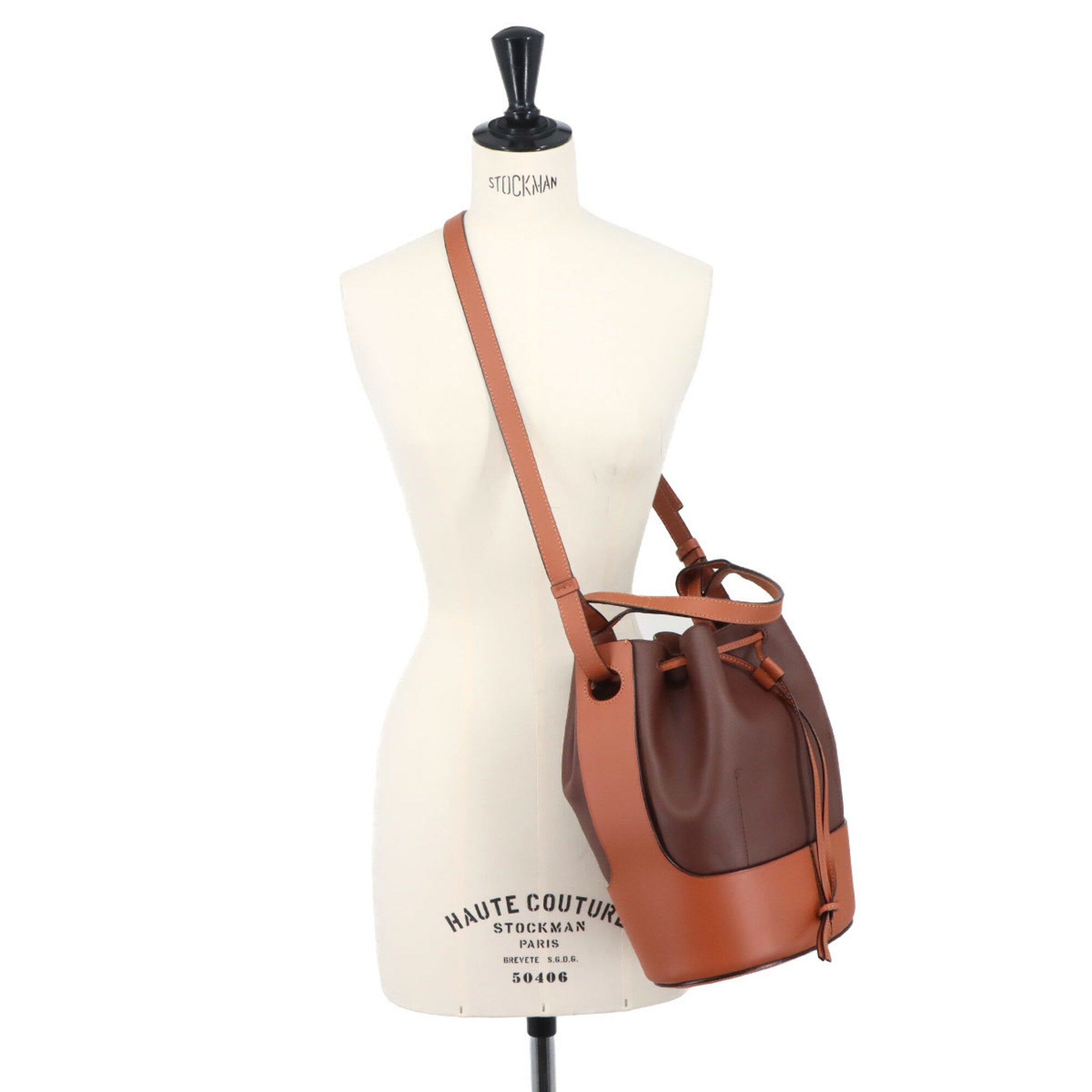 Loewe Brown Leather Handbag Shoulder Bag (Pre-Owned)