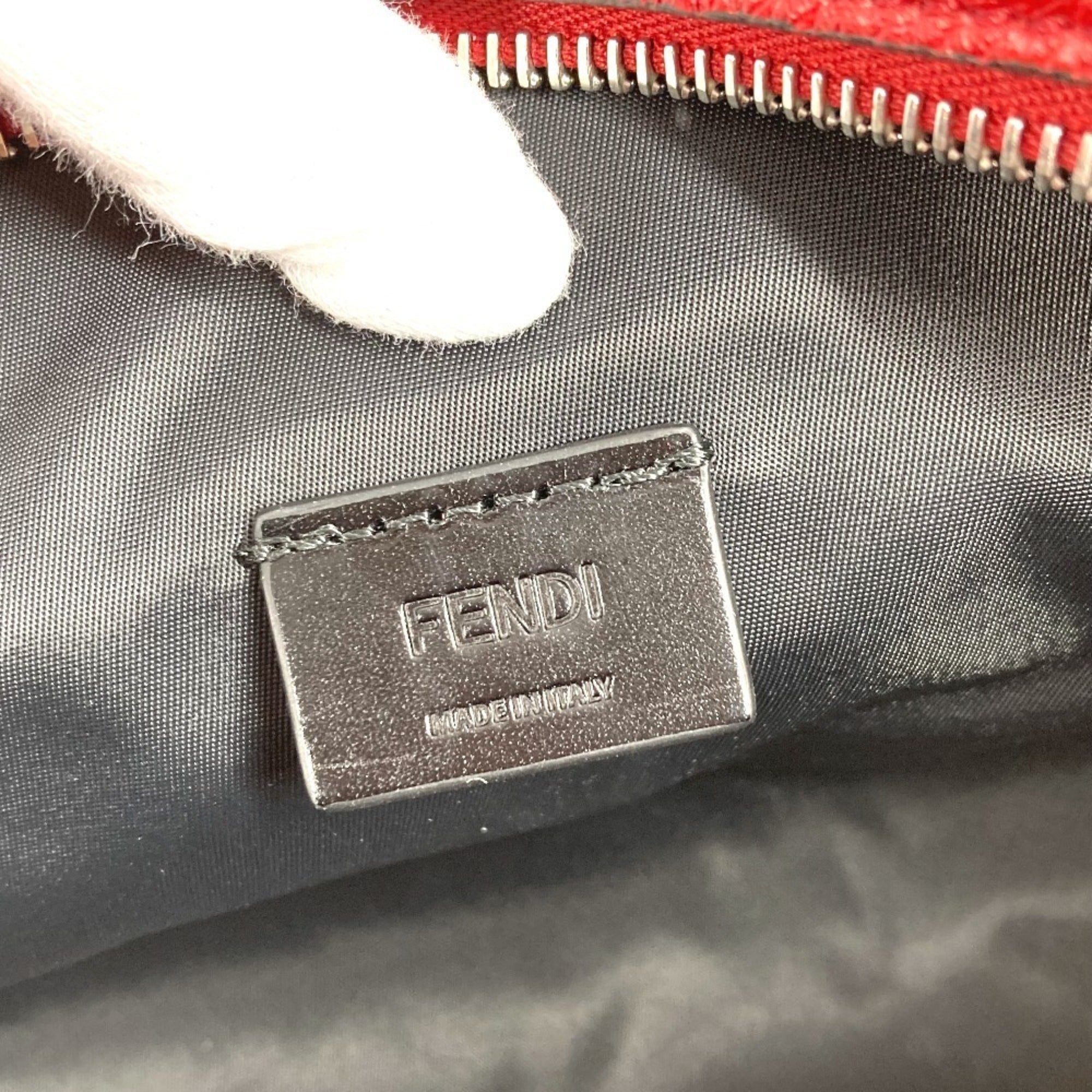 Fendi Red Color Leather Clutch Bag (Pre-Owned)
