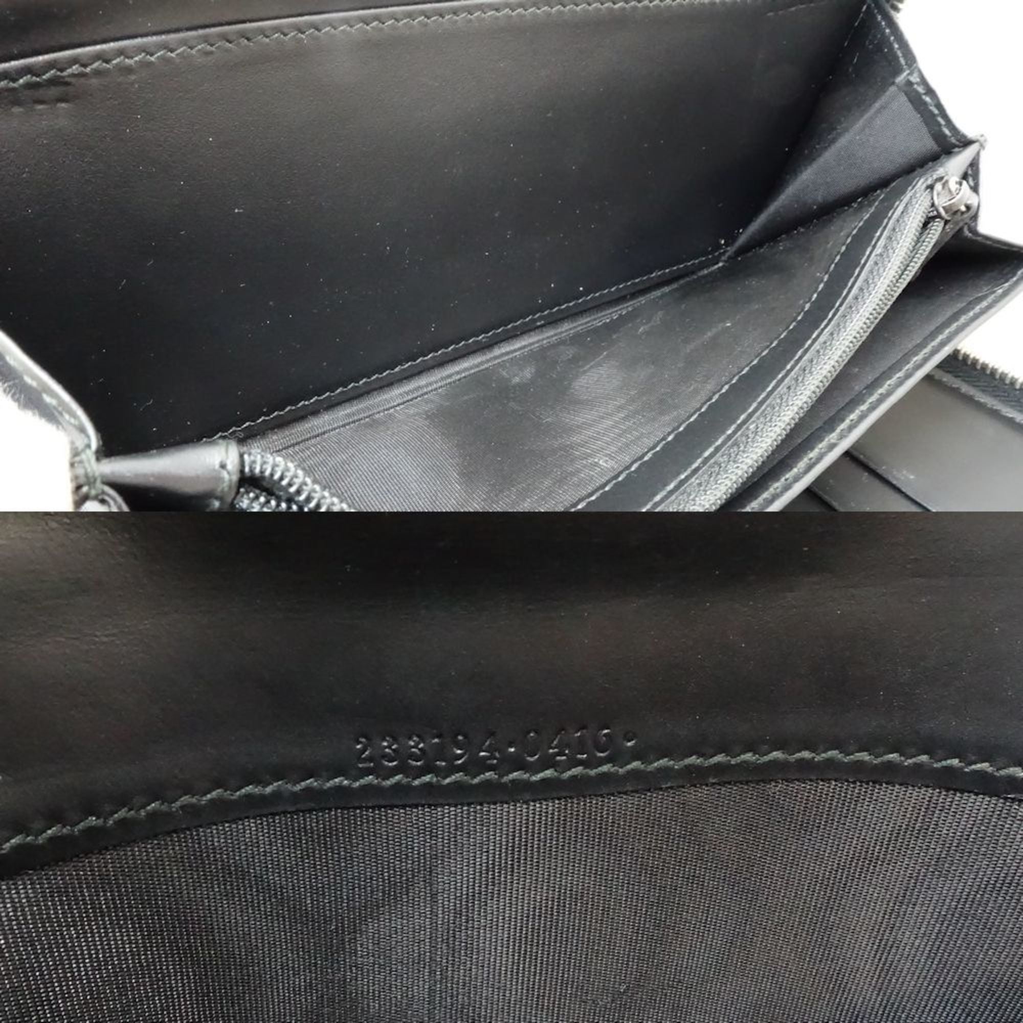 Gucci Black Leather Long Wallet (Bi-Fold) (Pre-Owned)