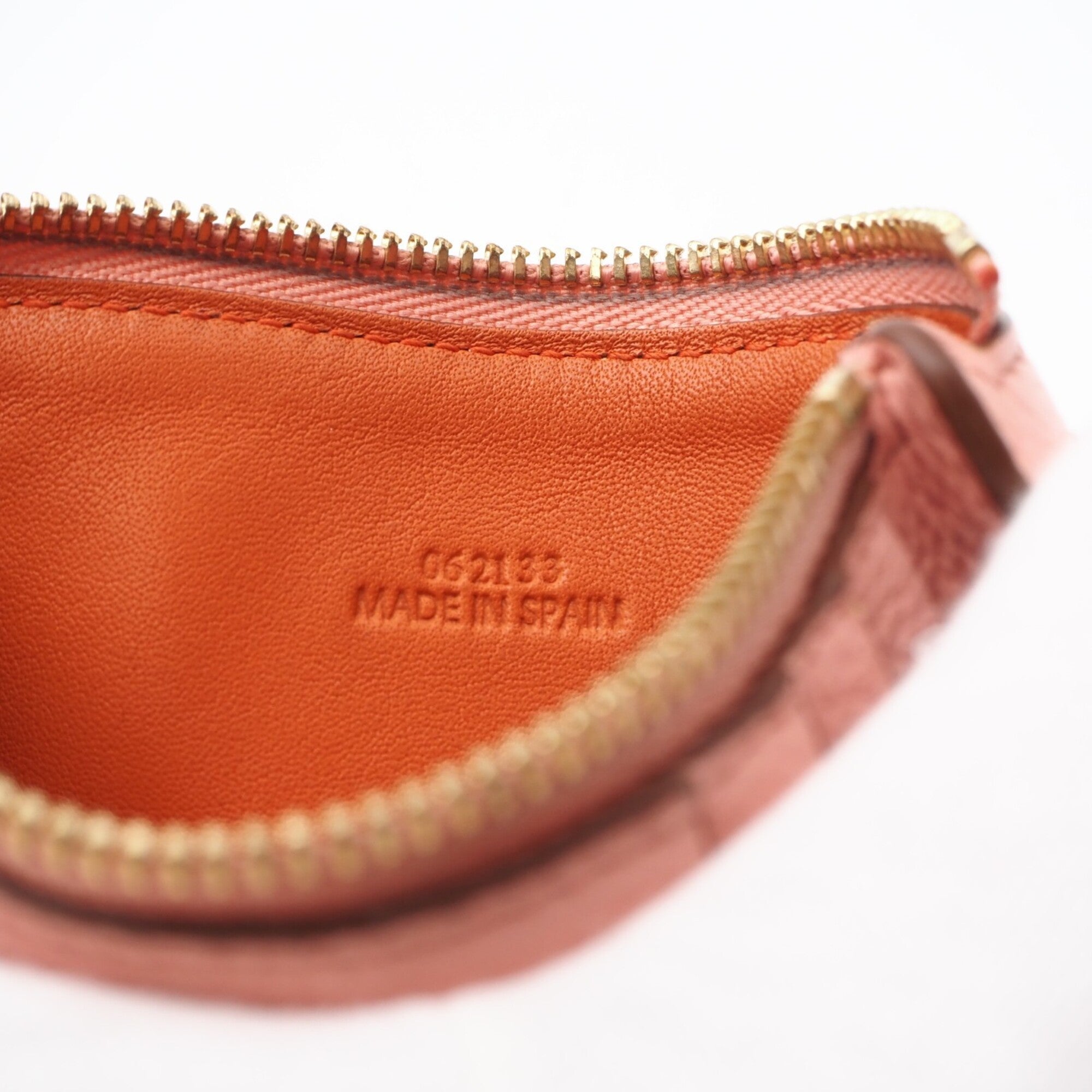 Loewe Pink Orange Leather Coin Purse/Coin Case (Pre-Owned)