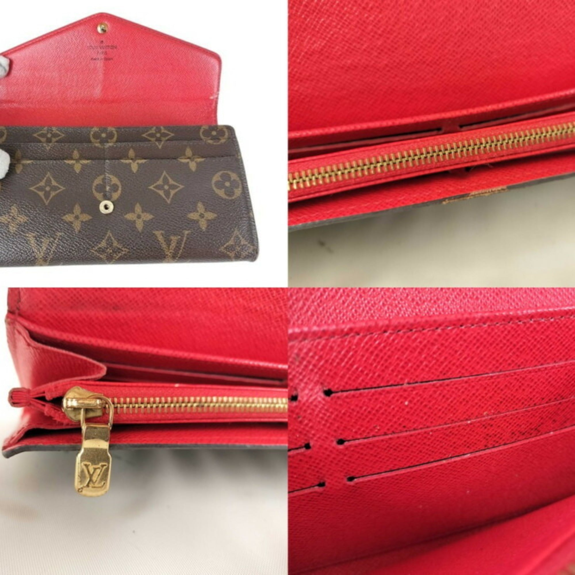 Louis Vuitton Monogram Brown Coquelicots Monogram Long Wallet (Bi-Fold) (Pre-Owned)