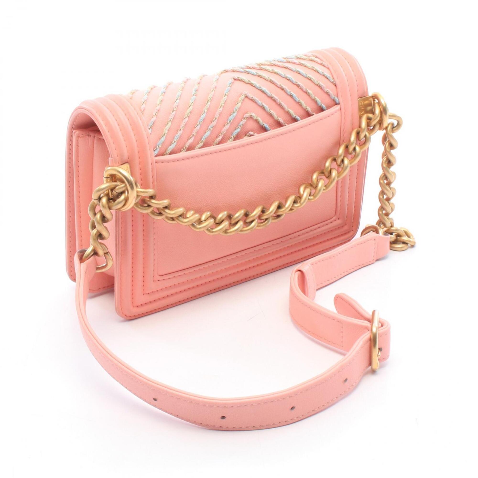 Chanel Pink Leather Fanny Pack Handbag Shoulder Bag (Pre-Owned)