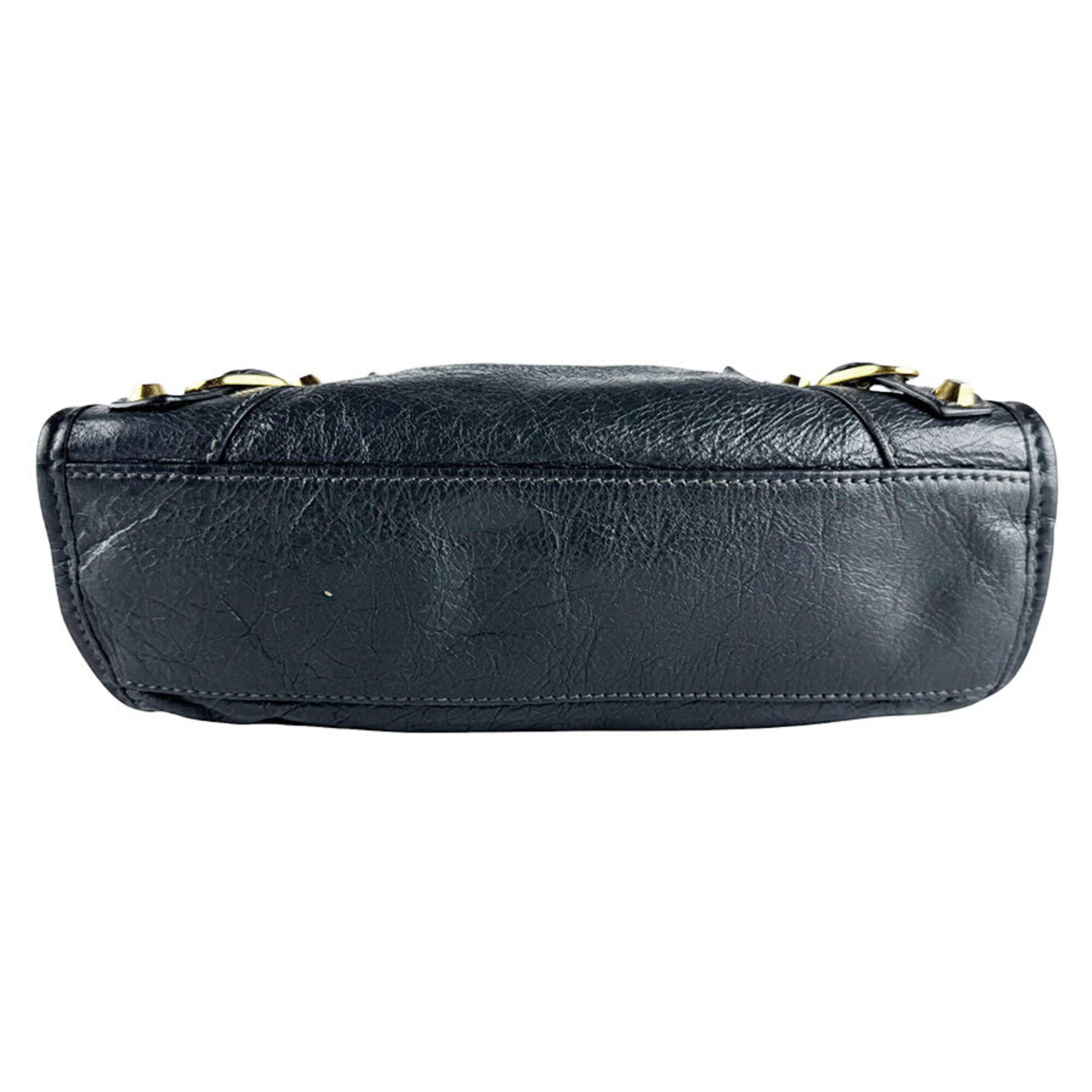 Balenciaga Gray Leather Handbag Shoulder Bag (Pre-Owned)