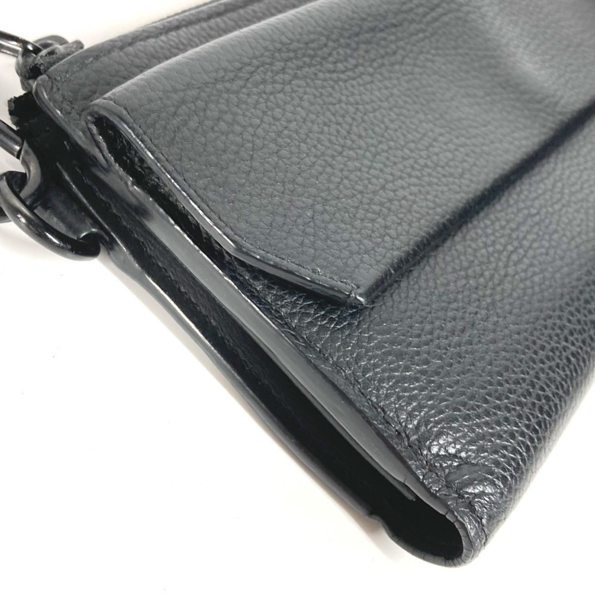 Louis Vuitton Black Noir Leather Long Bill Wallet (Bi-Fold) (Pre-Owned)