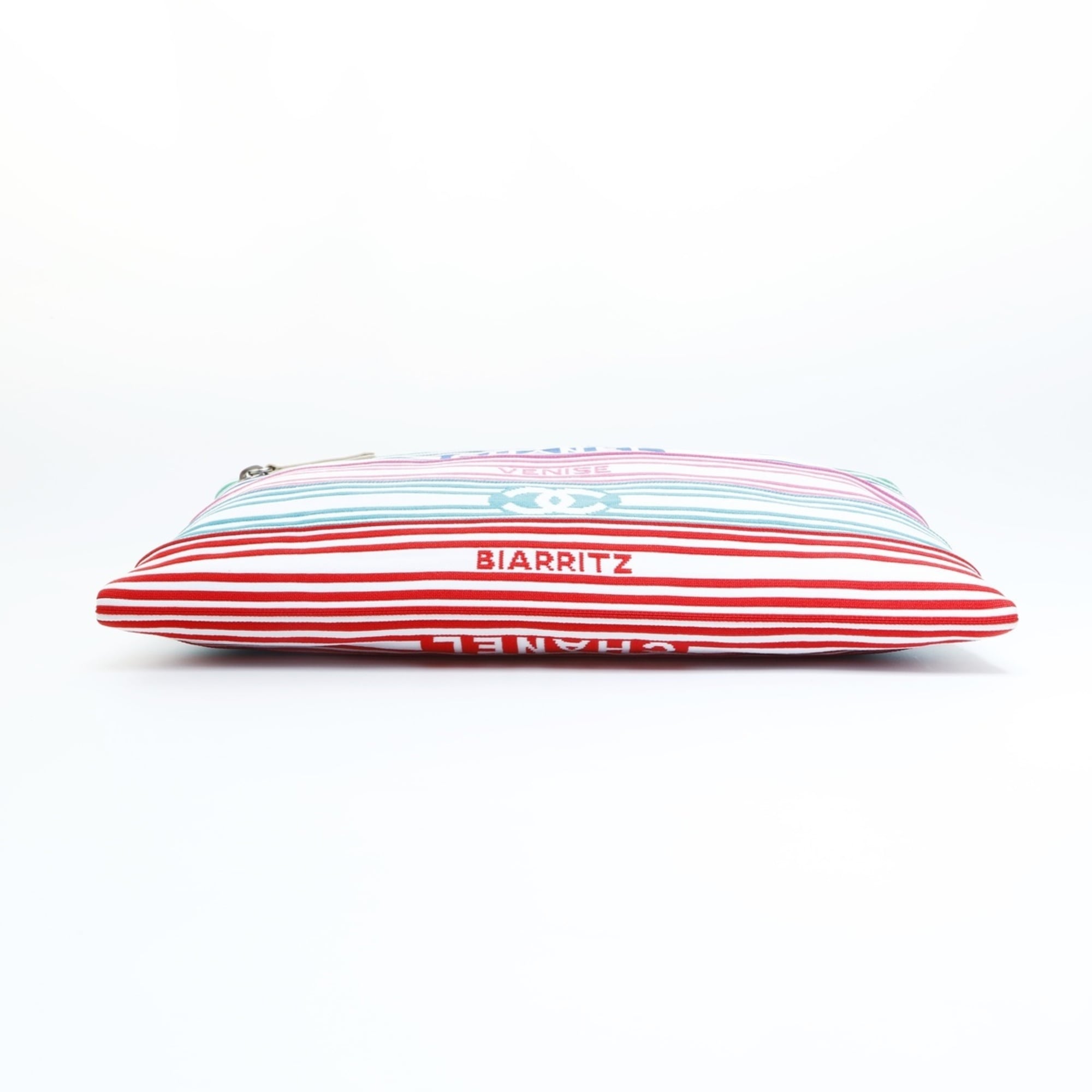 Chanel Multi-Color Cotton Canvas Clutch Bag (Pre-Owned)