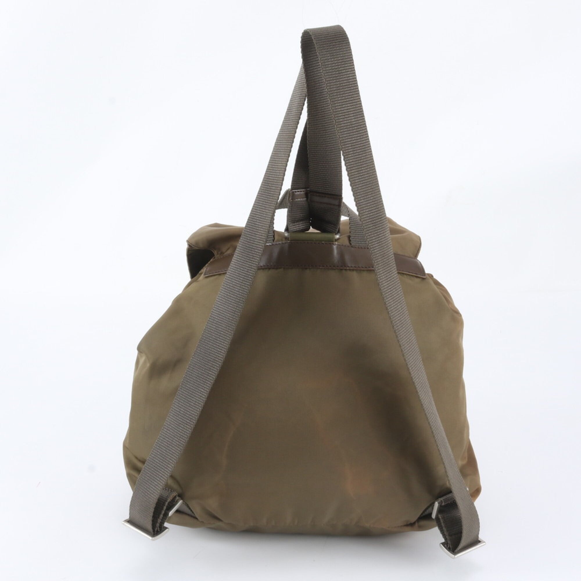 Prada Beige Nylon Leather Backpack (Pre-Owned)
