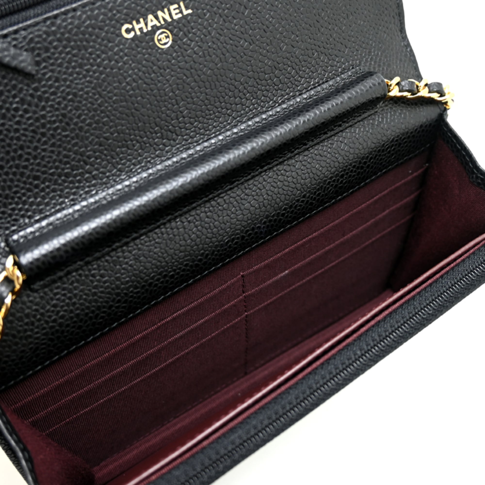 Chanel Grained Calfskin Chain/Shoulder Wallet (Pre-Owned)