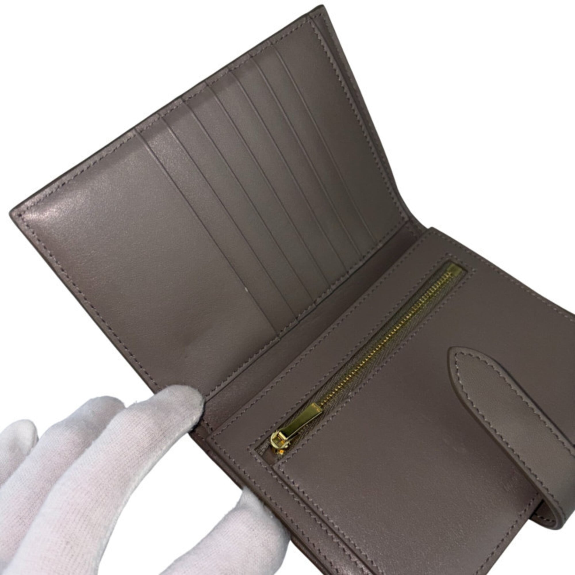 Celine Grayish Leather Wallet (Bi-Fold) (Pre-Owned)