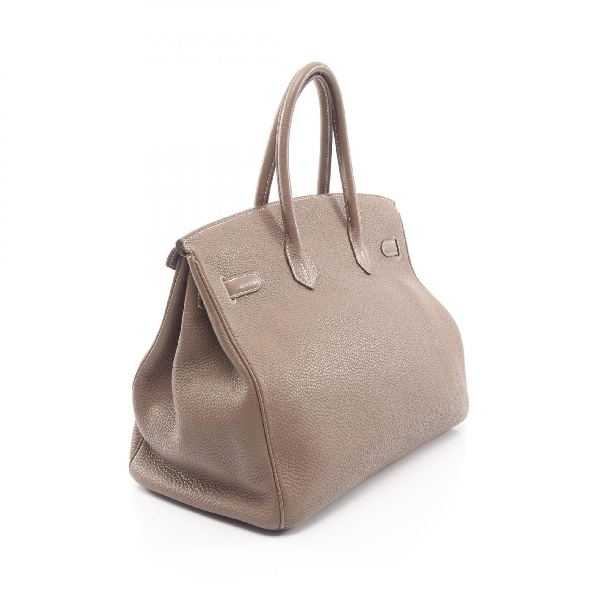 Hermes Gray Togo Leather Leather Handbag (Pre-Owned)