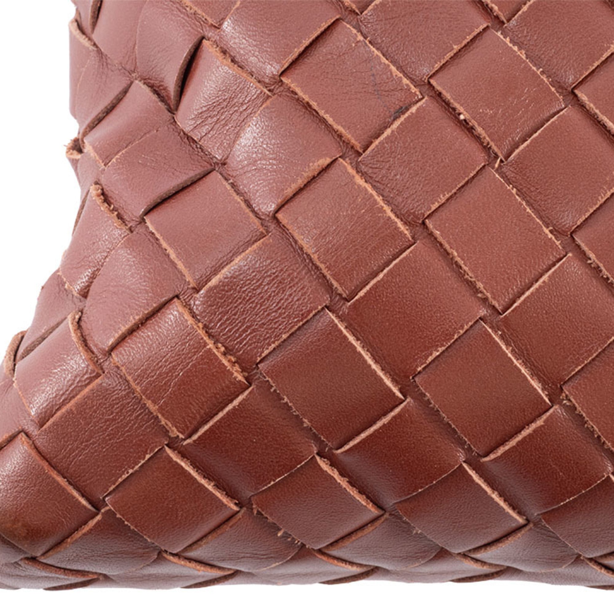 Bottega Veneta Intrecciato Brown Leather Shoulder Bag (Pre-Owned)