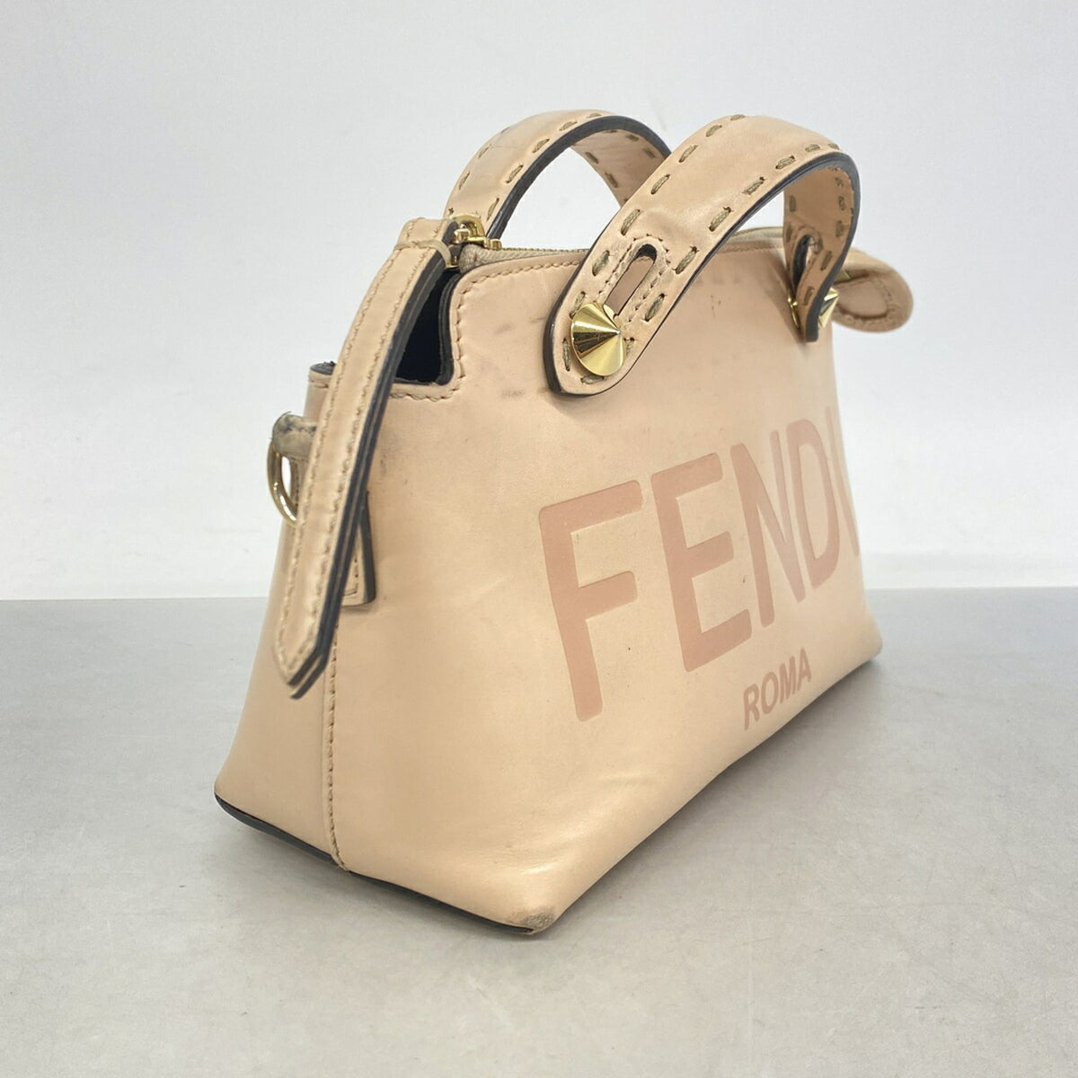 Fendi Pink Beige Leather Handbag (Pre-Owned)
