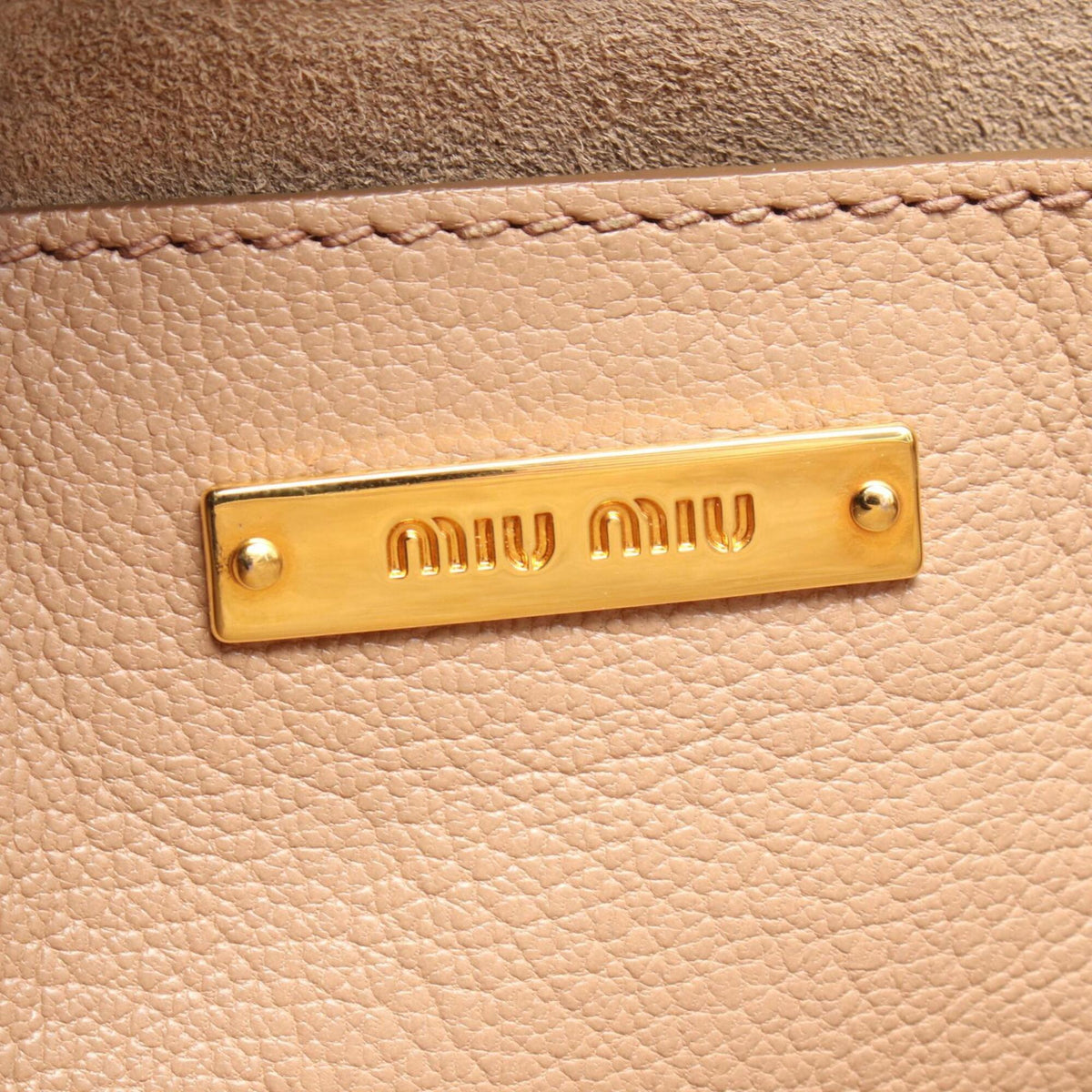 Miu Miu Beige Pink Leather Handbag (Pre-Owned)