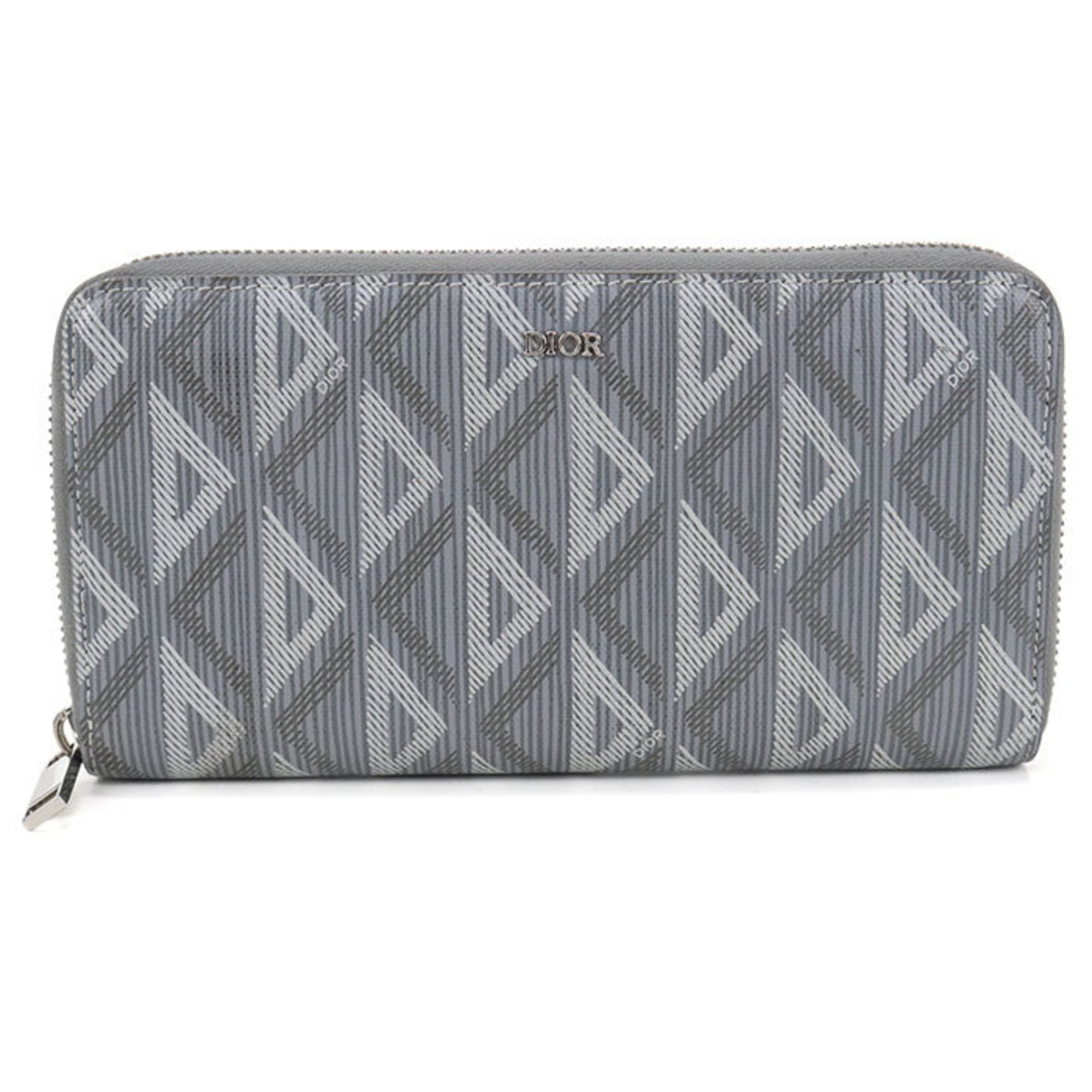 Christian Dior Gray Pvc Long Wallet (Bi-Fold) (Pre-Owned)