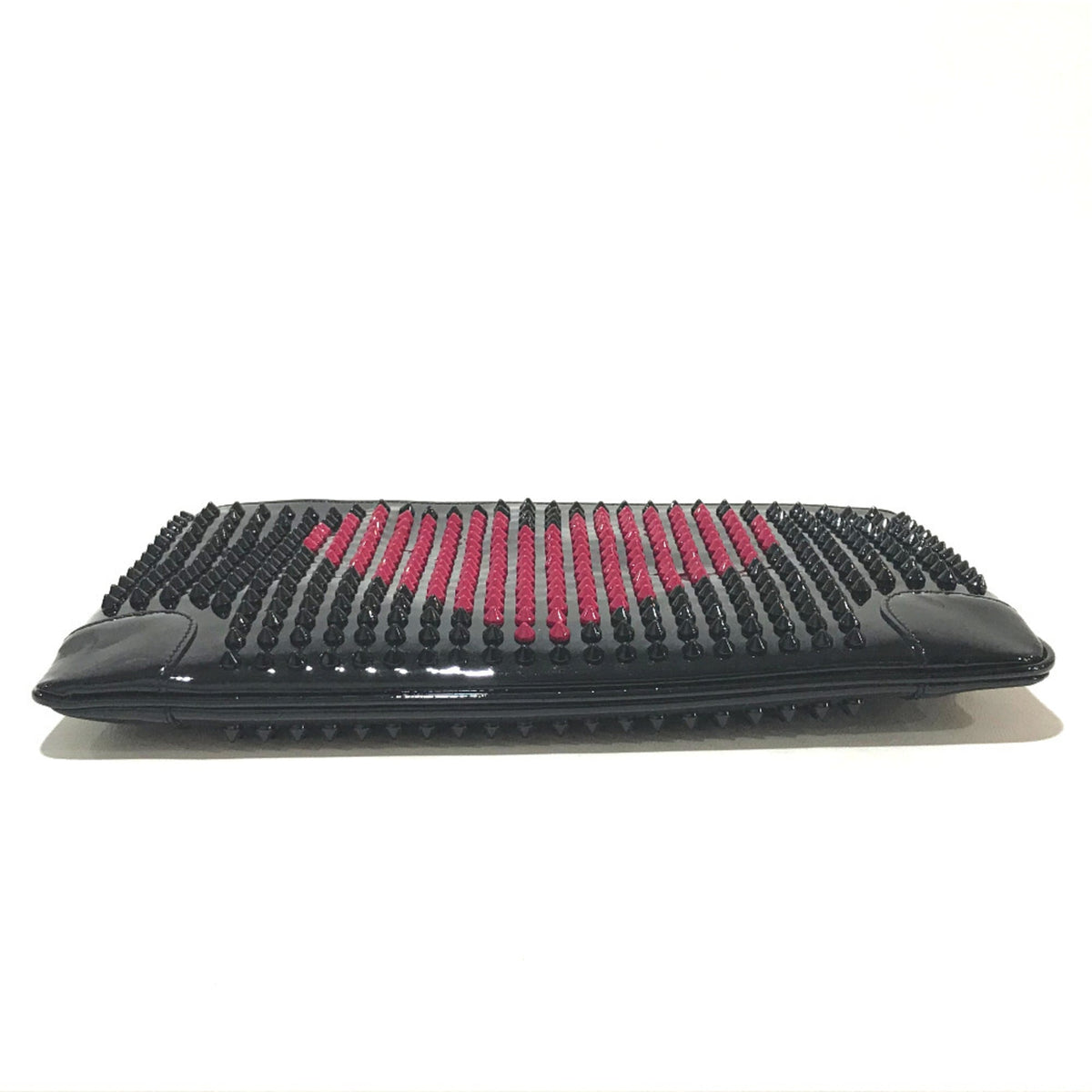 Christian Louboutin Black Patent Leather Clutch Bag Shoulder Bag (Pre-Owned)