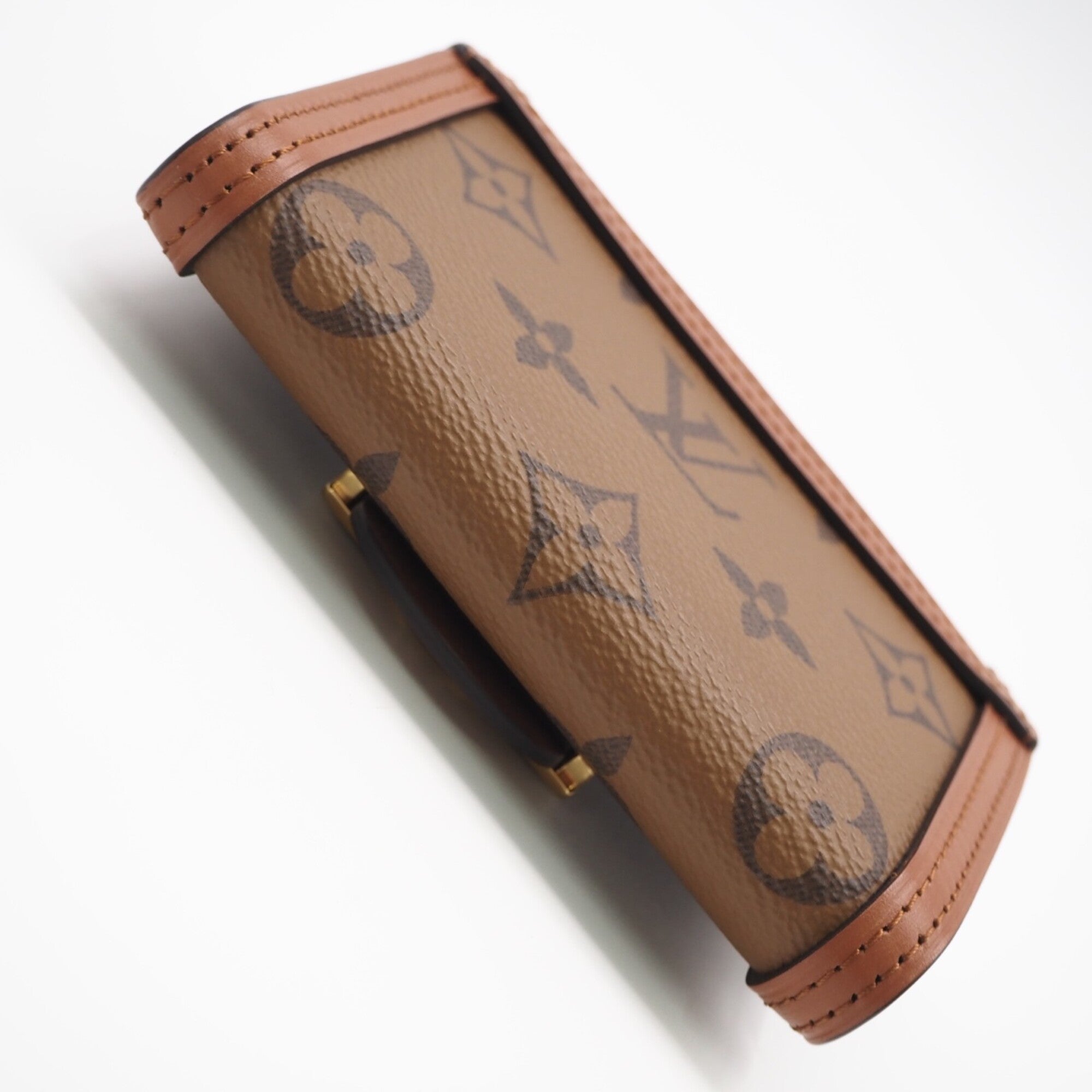 Louis Vuitton Monogram Reverse Beige Brown Coated Canvas Leather Wallet (Tri-Fold) (Pre-Owned)