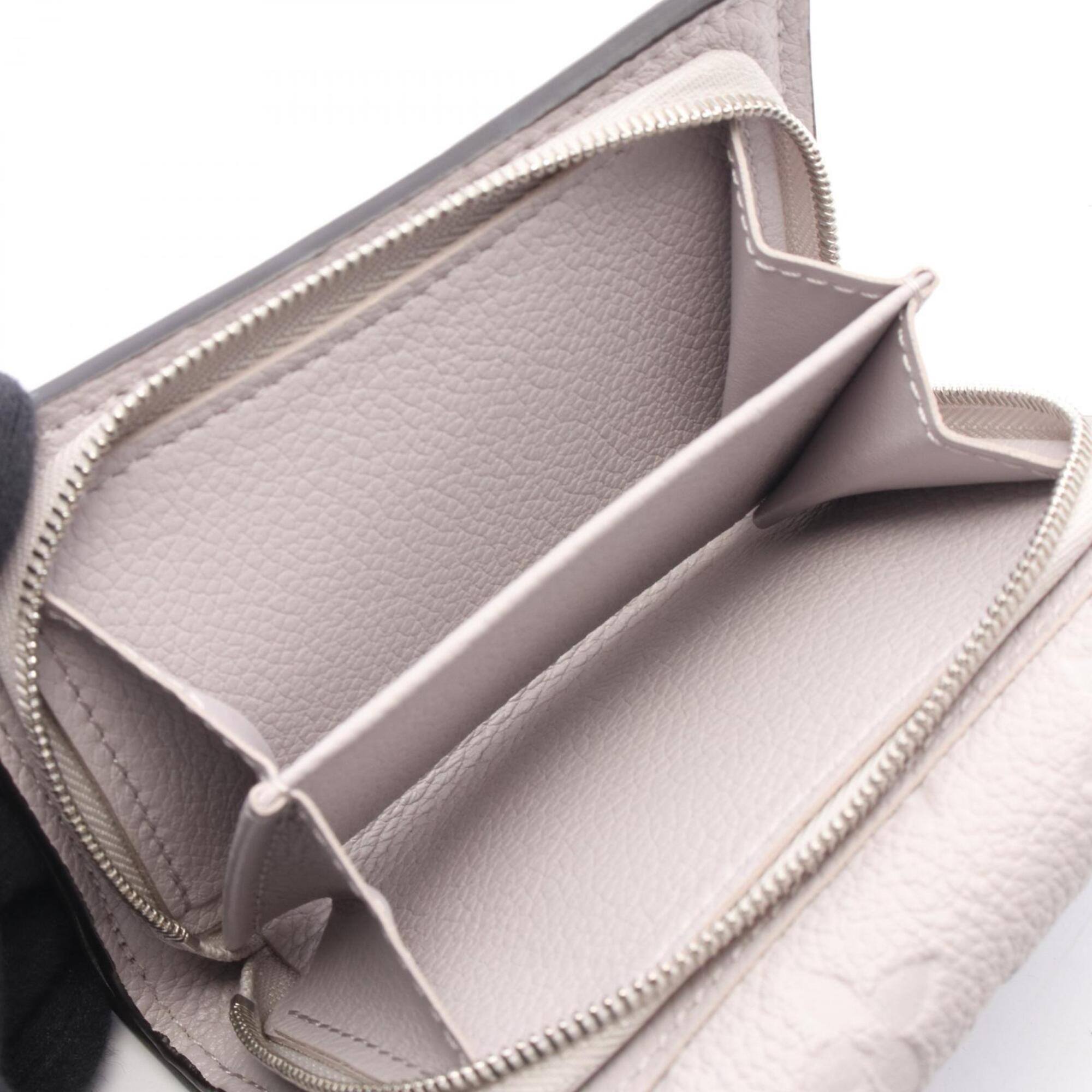 Louis Vuitton Gray Leather Wallet (Tri-Fold) (Pre-Owned)