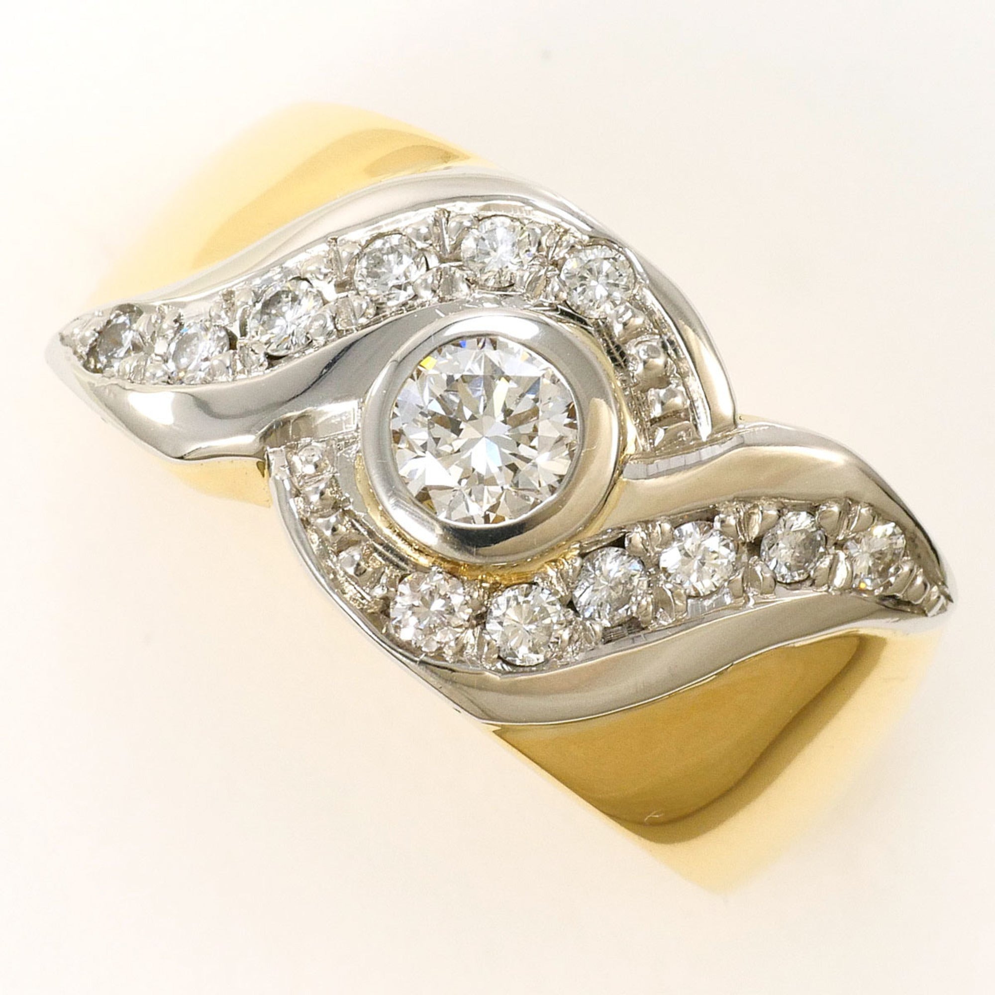 Unbranded Platinum Yellow Gold Yellow Gold (18K) Platinum 900 Band Ring (Pre-Owned)