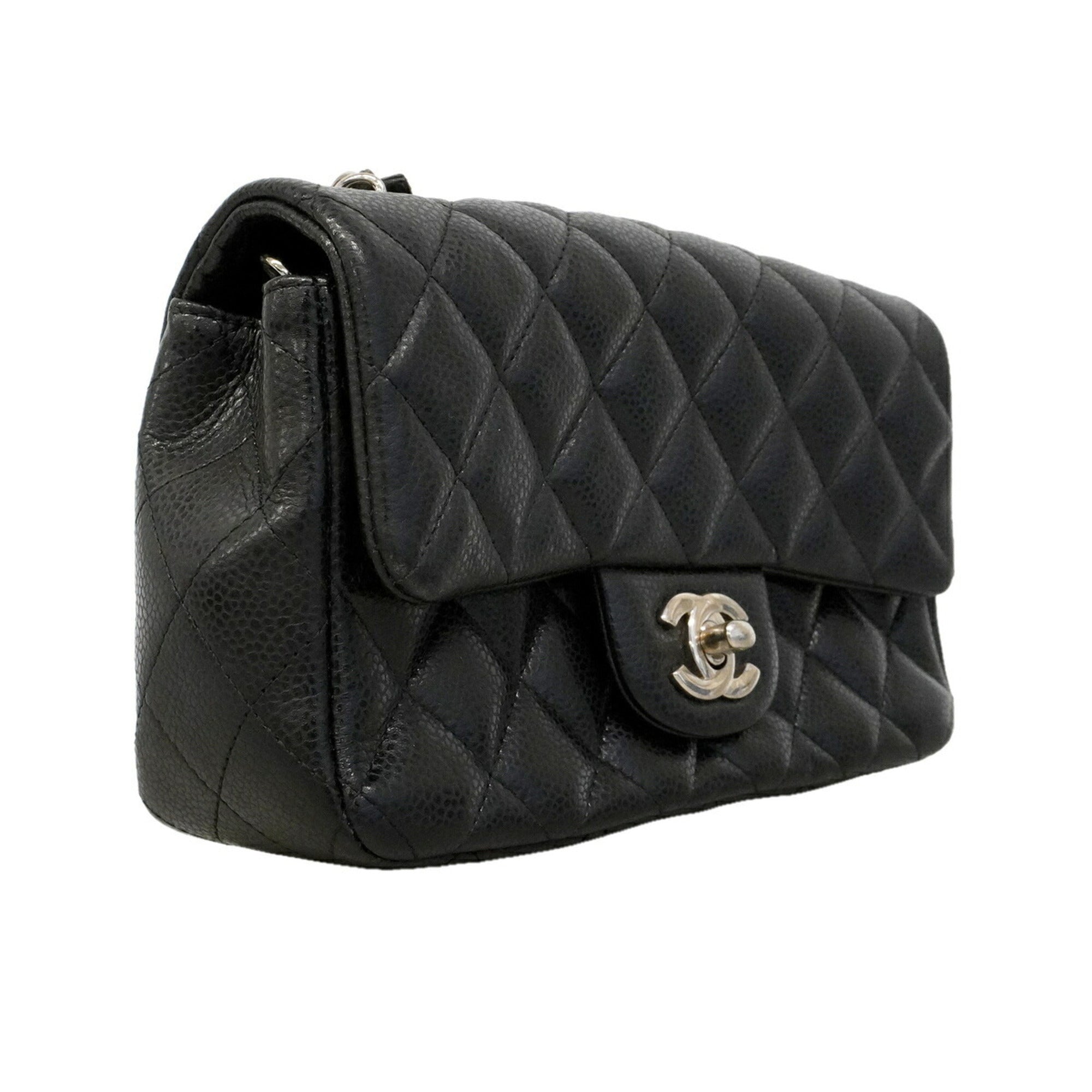 Chanel Black Grained Calfskin Shoulder Bag (Pre-Owned)