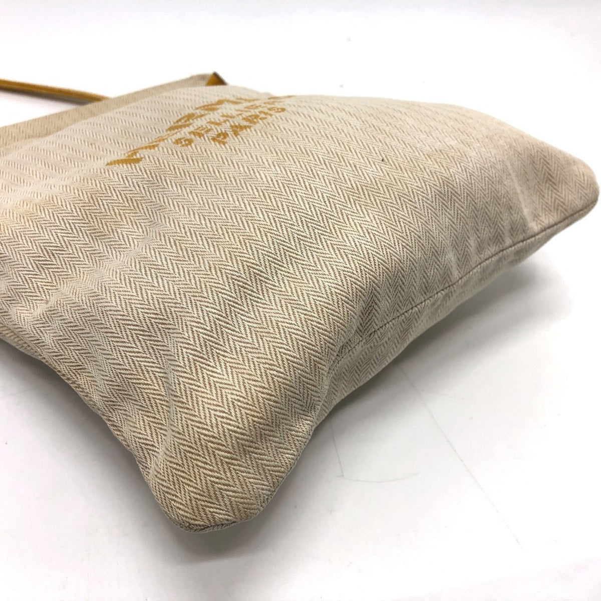 Hermes Beige Brown Toile Chevron Shoulder Bag (Pre-Owned)