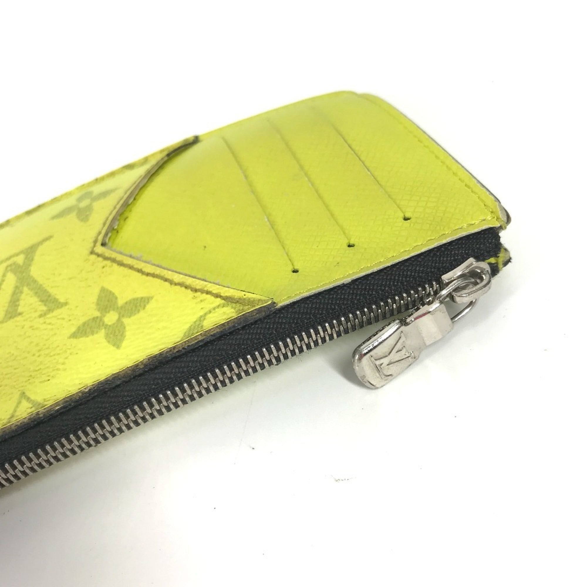 Louis Vuitton Taigarama Yellow Monogram Taiga Leather Coin Purse/Coin Case (Pre-Owned)