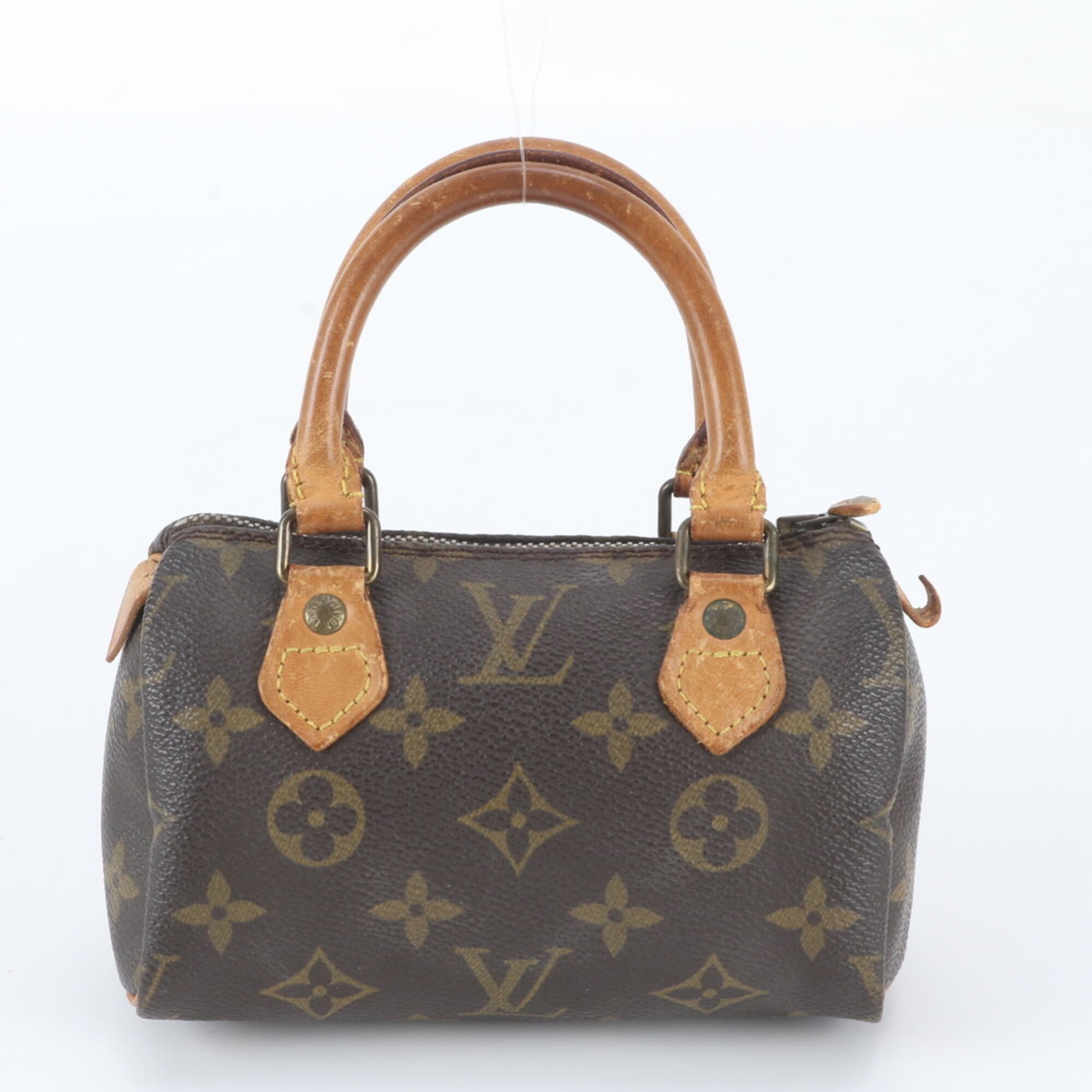 Louis Vuitton Brown Leather Coated Canvas Handbag Tote Bag (Pre-Owned)