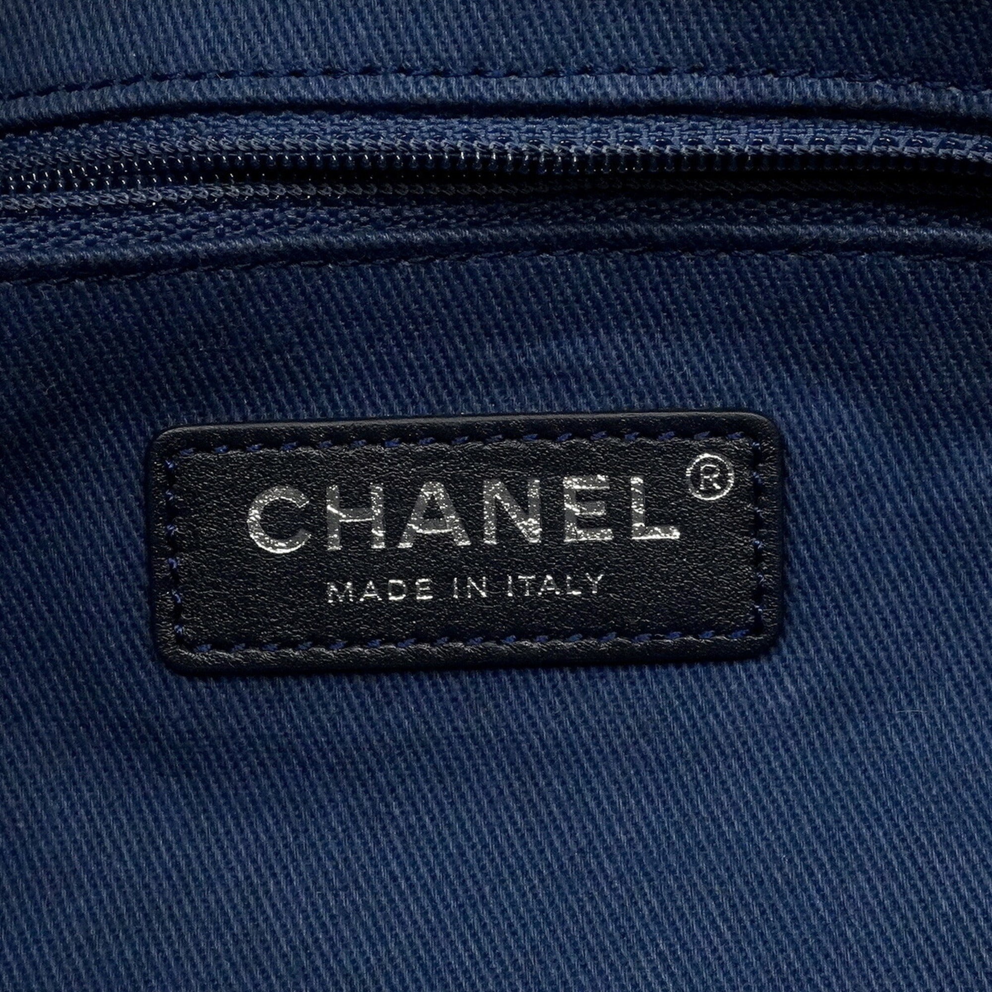 Chanel Navy Cotton Tote Bag (Pre-Owned)