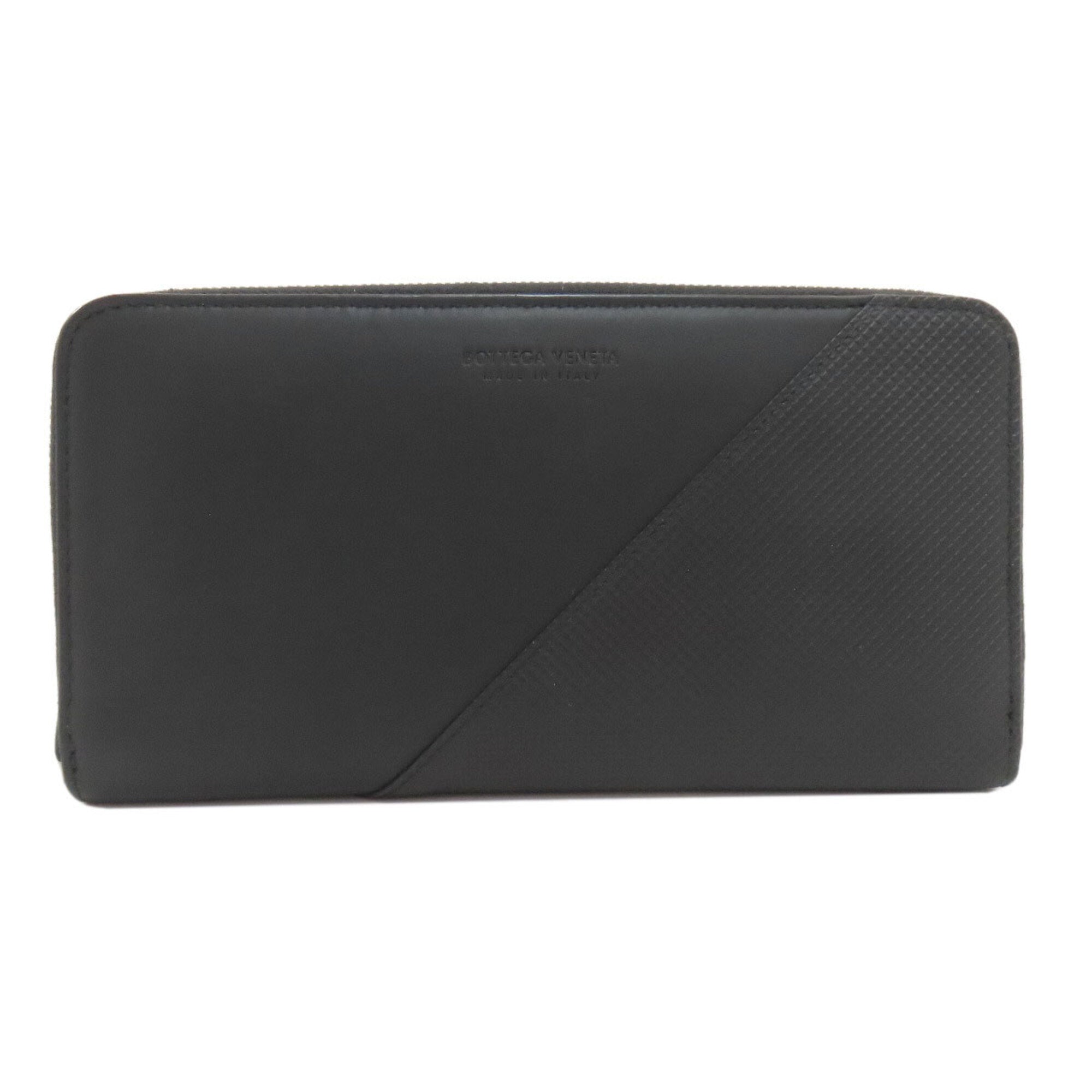 Bottega Veneta Black Leather Long Wallet (Bi-Fold) (Pre-Owned)