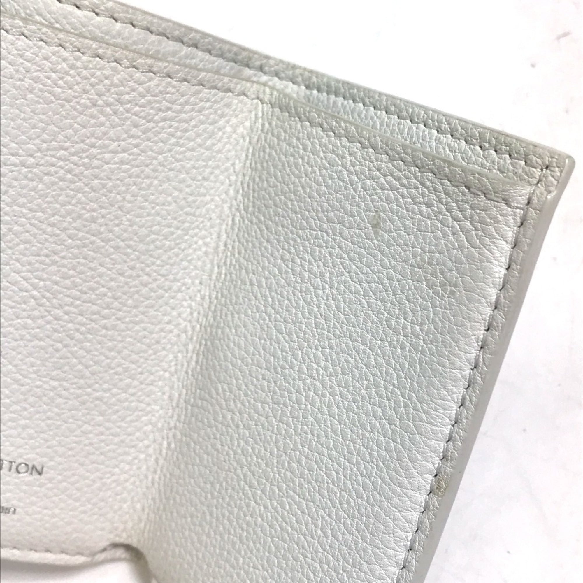 Louis Vuitton White Leather Wallet (Tri-Fold) (Pre-Owned)