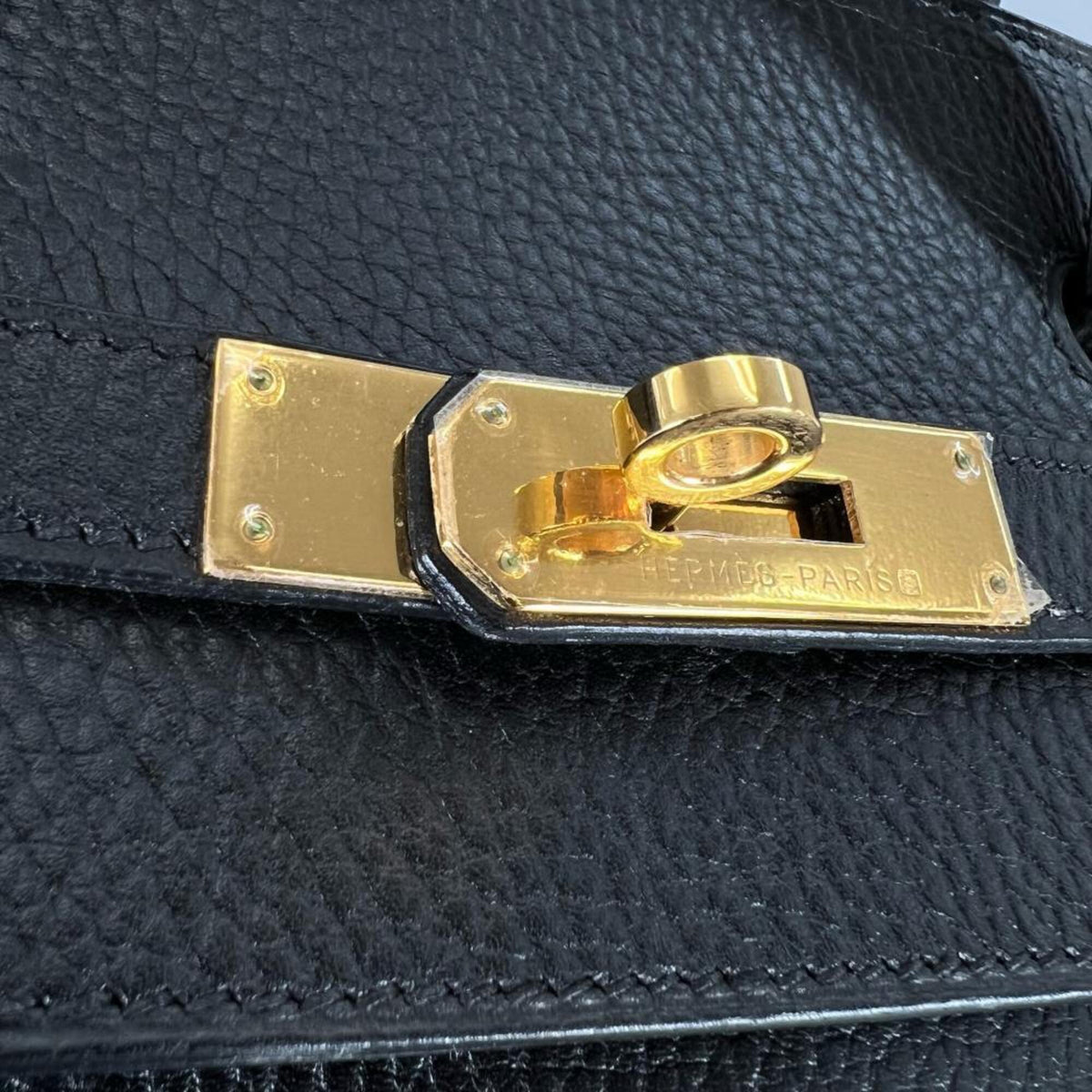 Hermes Black Leather Handbag (Pre-Owned)