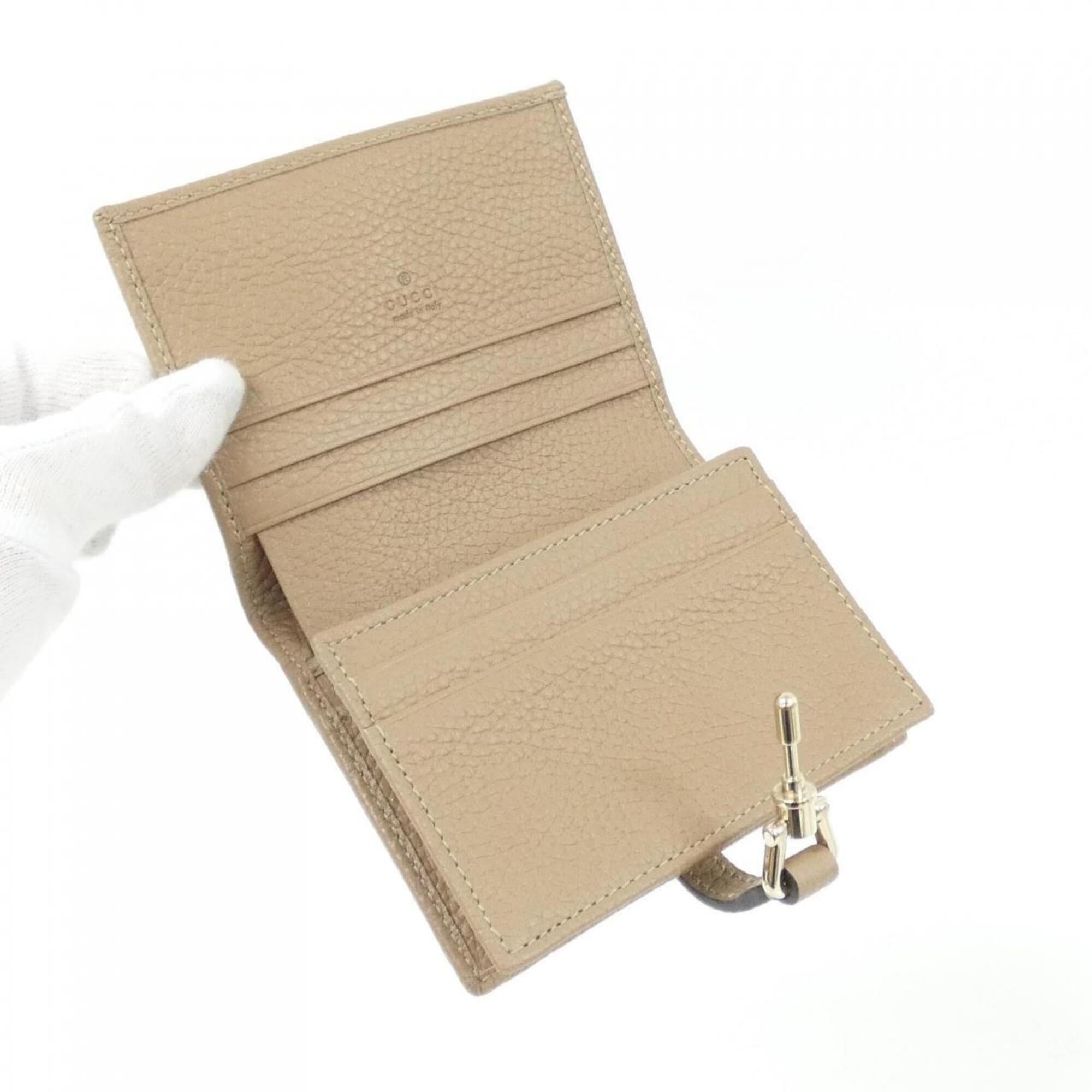 Gucci Beige Leather Wallet (Bi-Fold) (Pre-Owned)