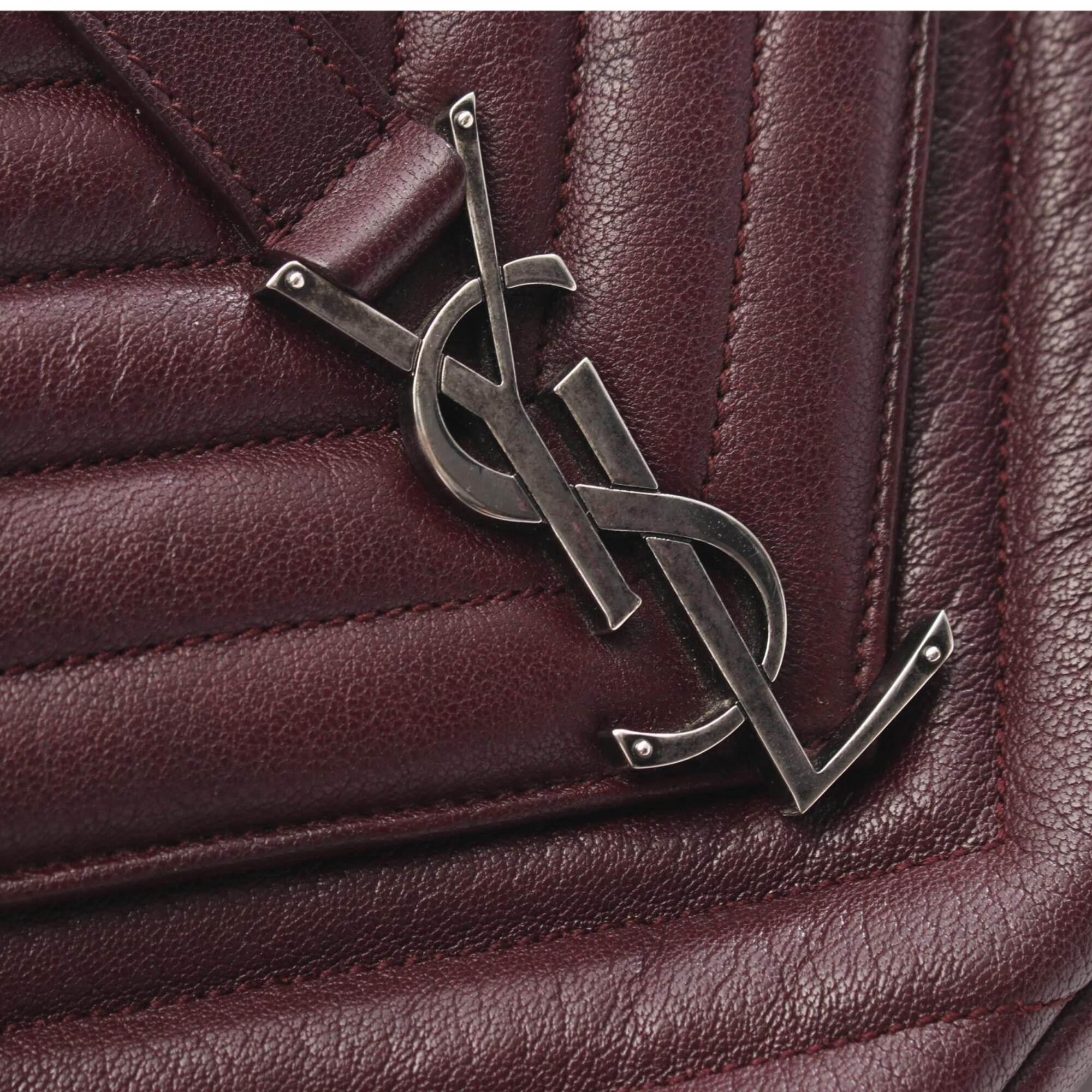 Saint Laurent Bordeaux Leather Handbag (Pre-Owned)