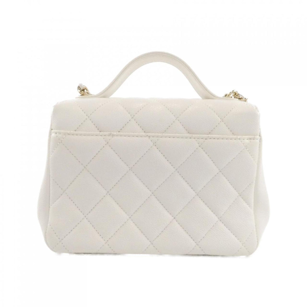 Chanel White Grained Calfskin Handbag (Pre-Owned)