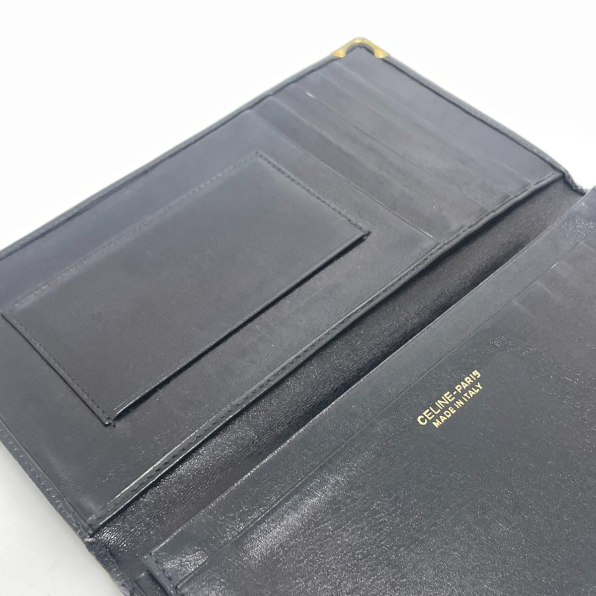 Celine Black Leather Long Wallet (Bi-Fold) (Pre-Owned)