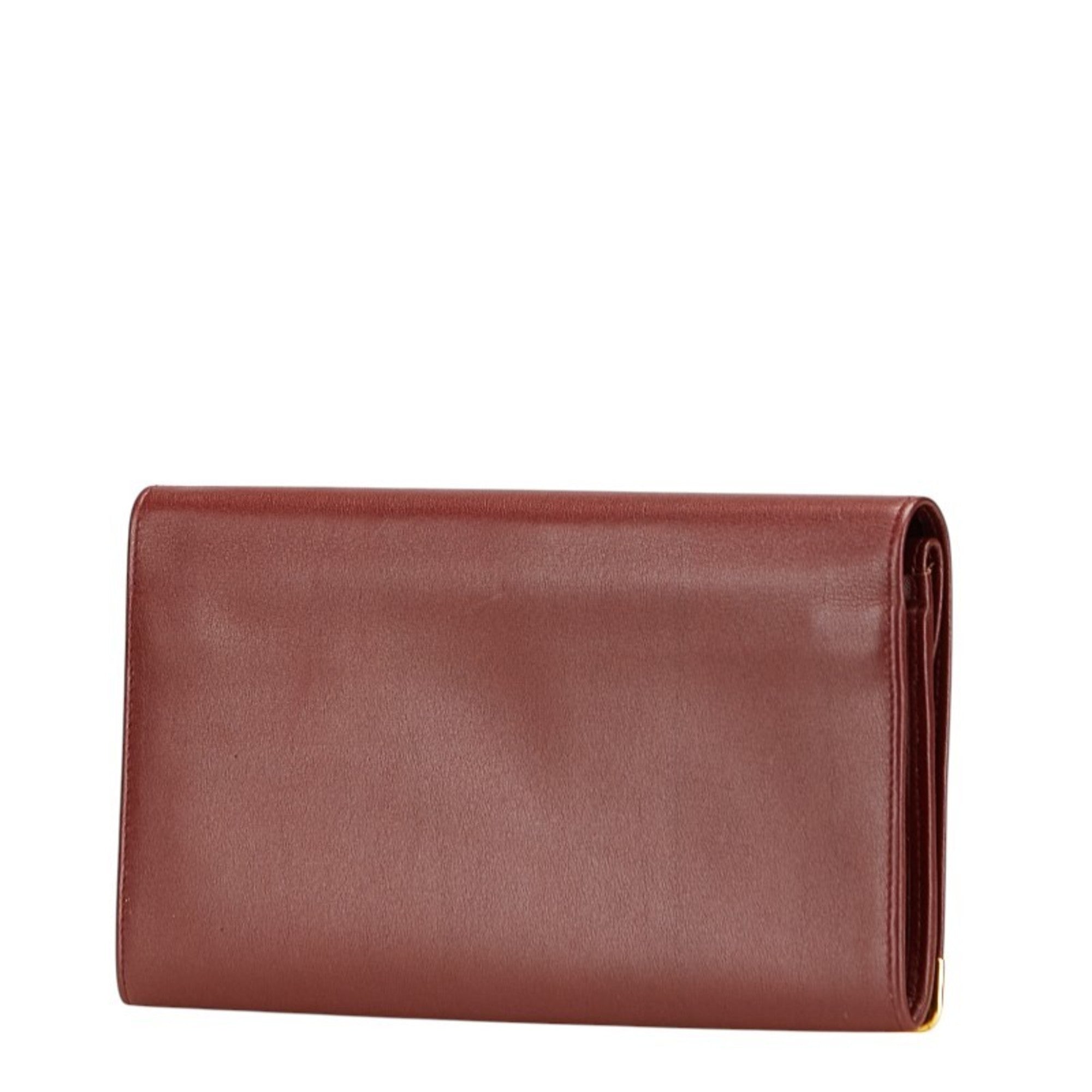 Cartier Must Bordeaux Wine Red Leather Coin Purse/Coin Case (Pre-Owned)