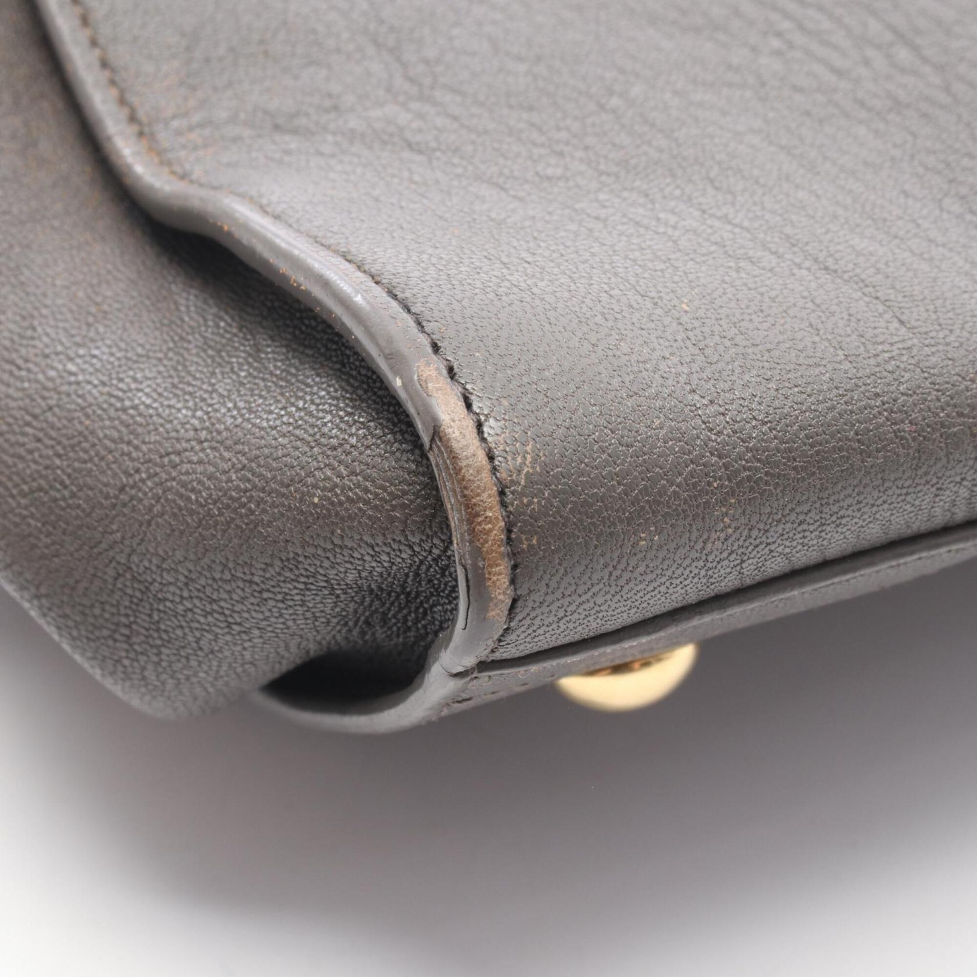 Yves Saint Laurent Gray Leather Handbag (Pre-Owned)