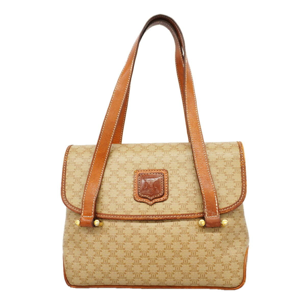 Celine Beige Brown Pvc Shoulder Bag (Pre-Owned)