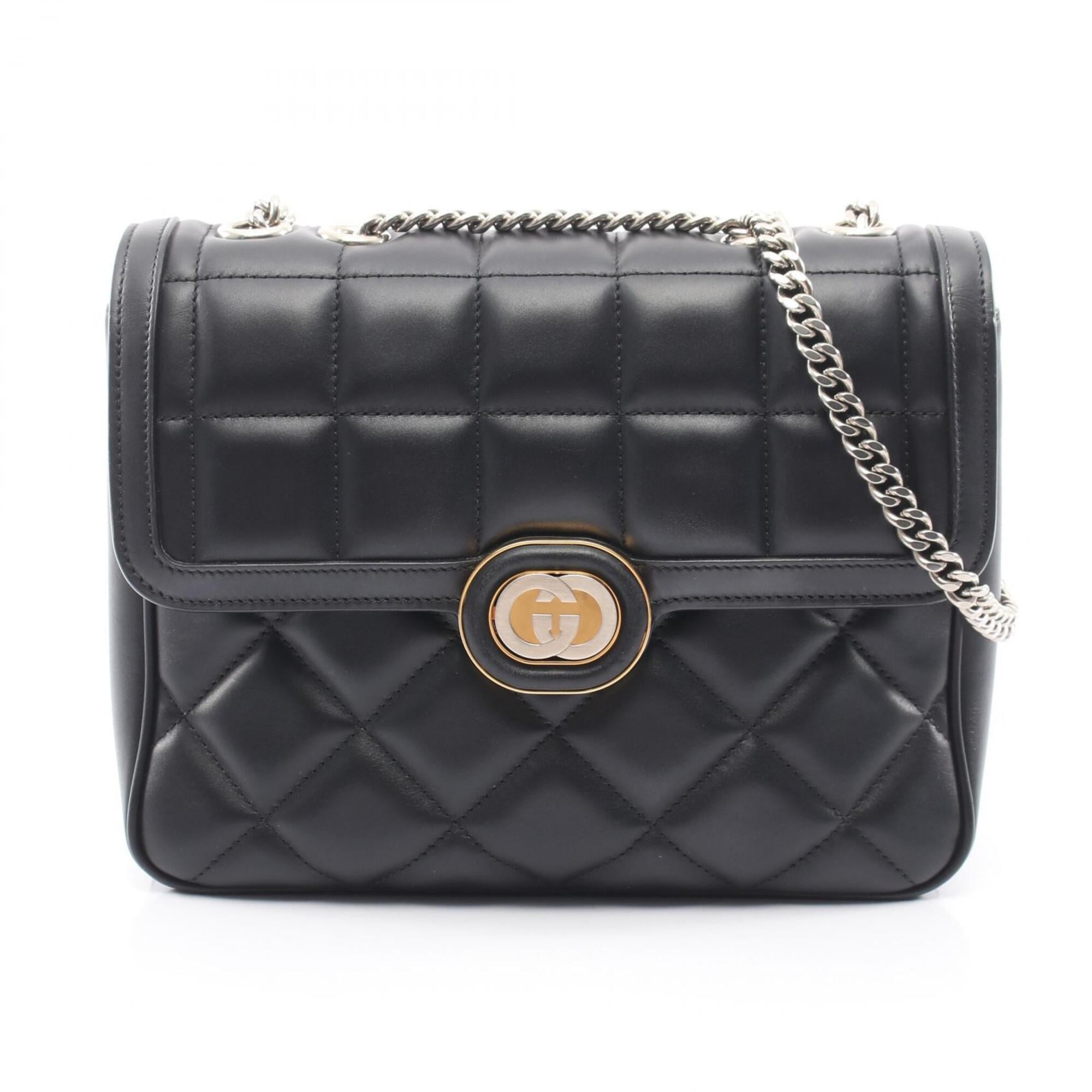 Gucci Black Leather Handbag Shoulder Bag (Pre-Owned)